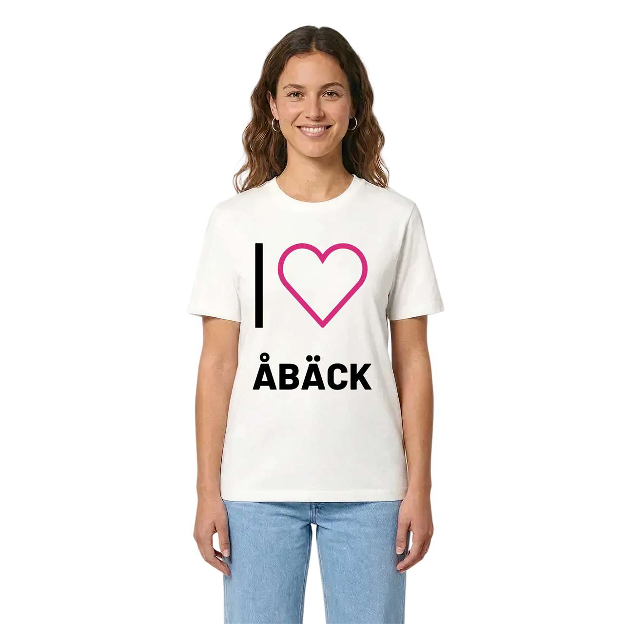 Jag älskar Åbäck t-shirt stort tryck i miljö