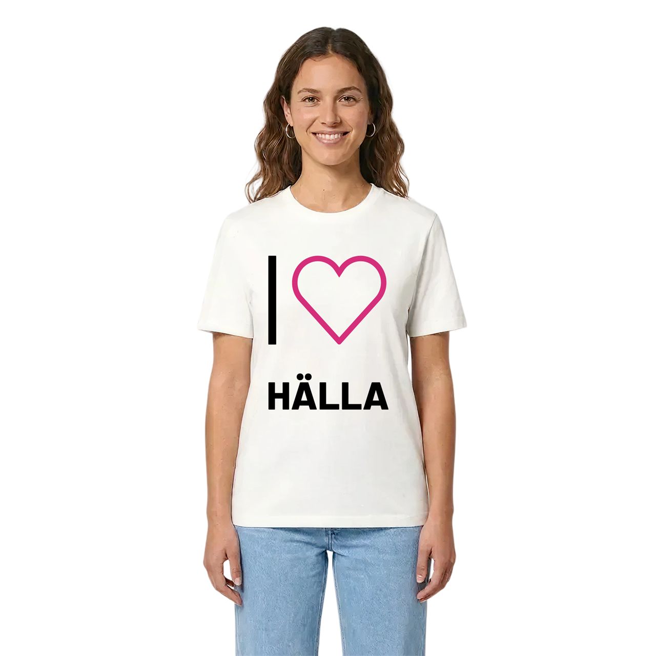 Jag älskar Hälla t-shirt stort tryck i miljö