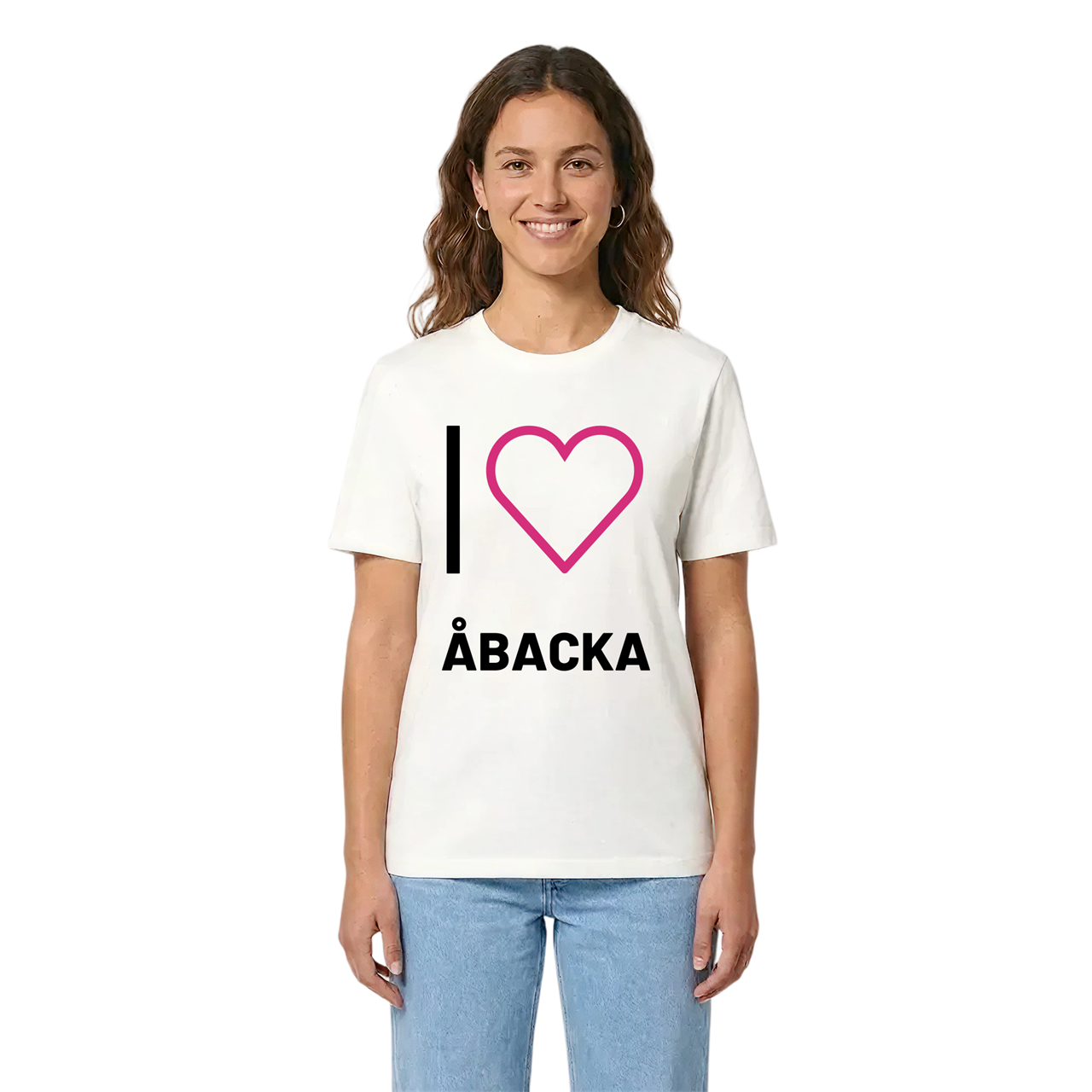 Jag älskar Åbacka t-shirt stort tryck i miljö