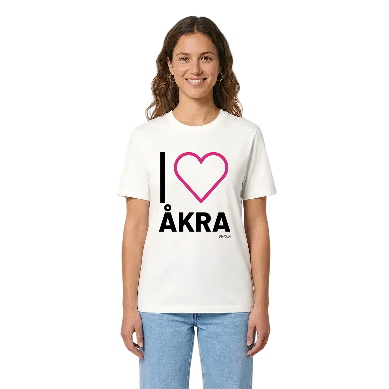 Jag älskar Åkra t-shirt stort tryck i miljö