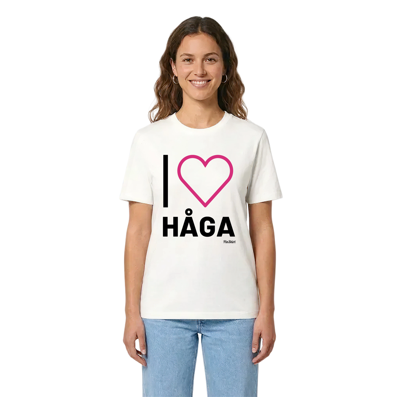 Jag älskar Håga t-shirt stort tryck i miljö