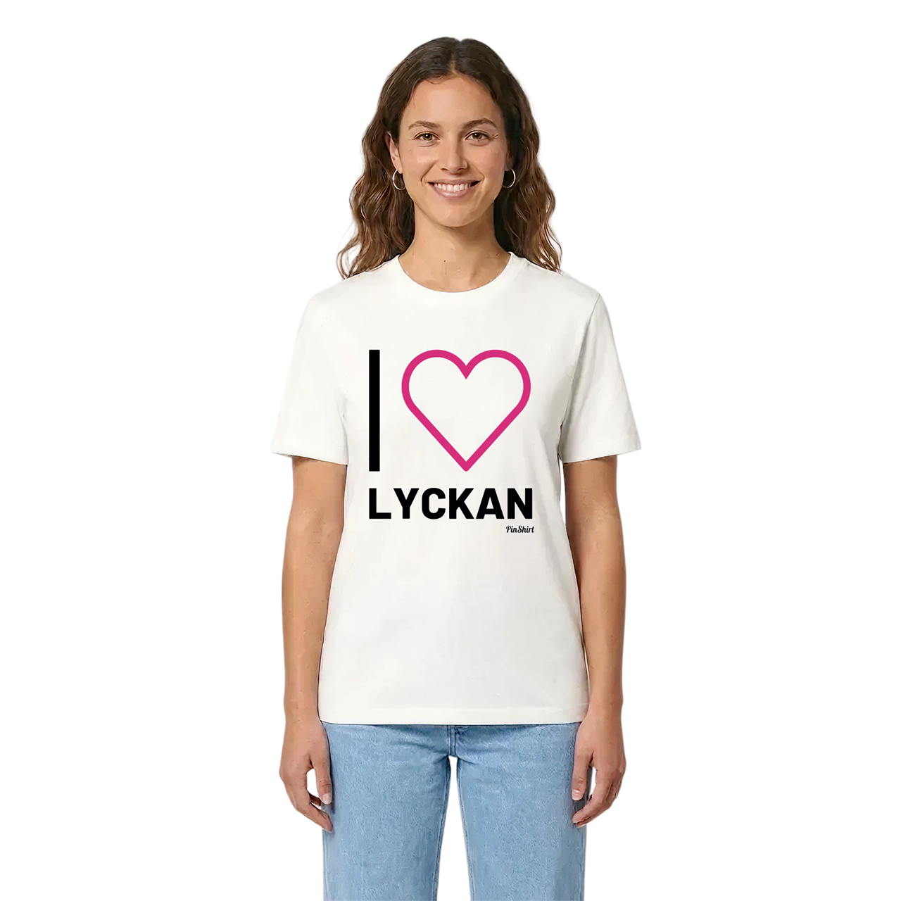 Jag älskar Lyckan t-shirt stort tryck i miljö