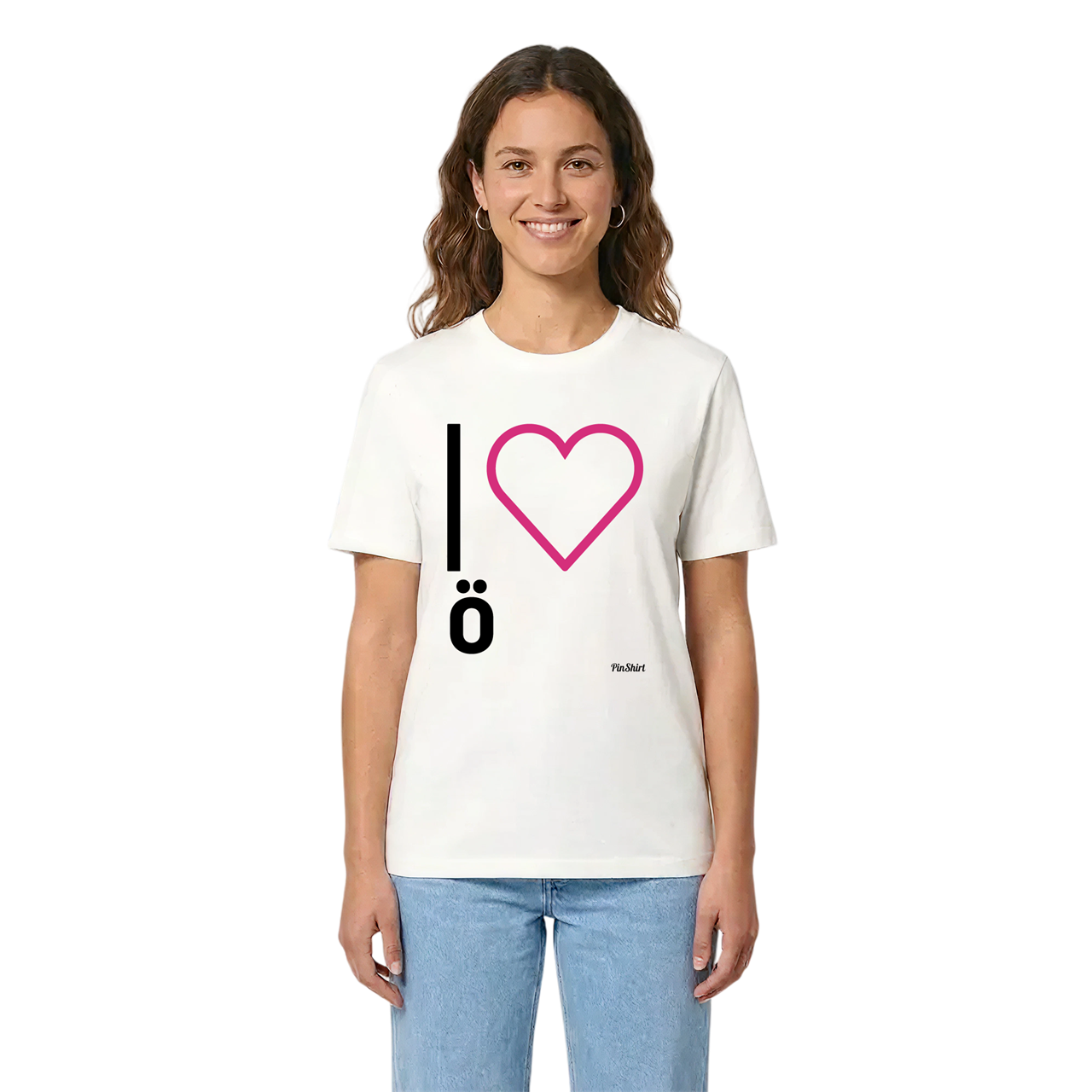 Jag älskar Ö t-shirt stort tryck i miljö