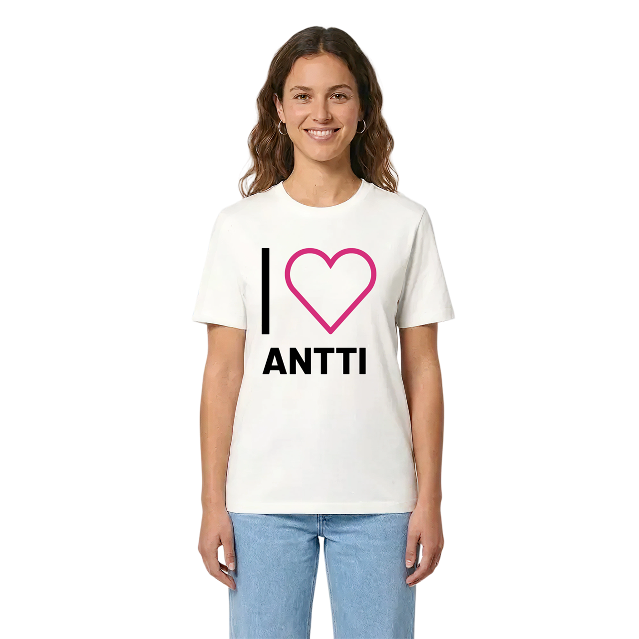 Jag älskar Antti t-shirt stort tryck i miljö