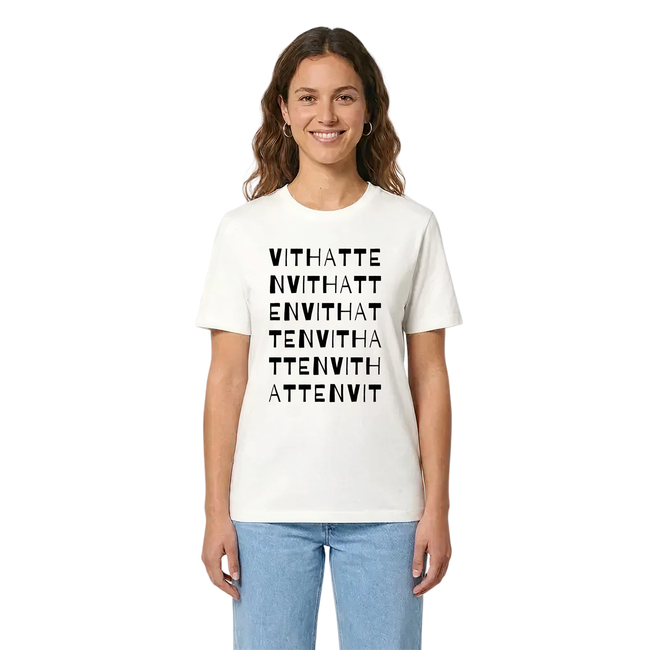 Vithatten ordlek t-shirt i miljö