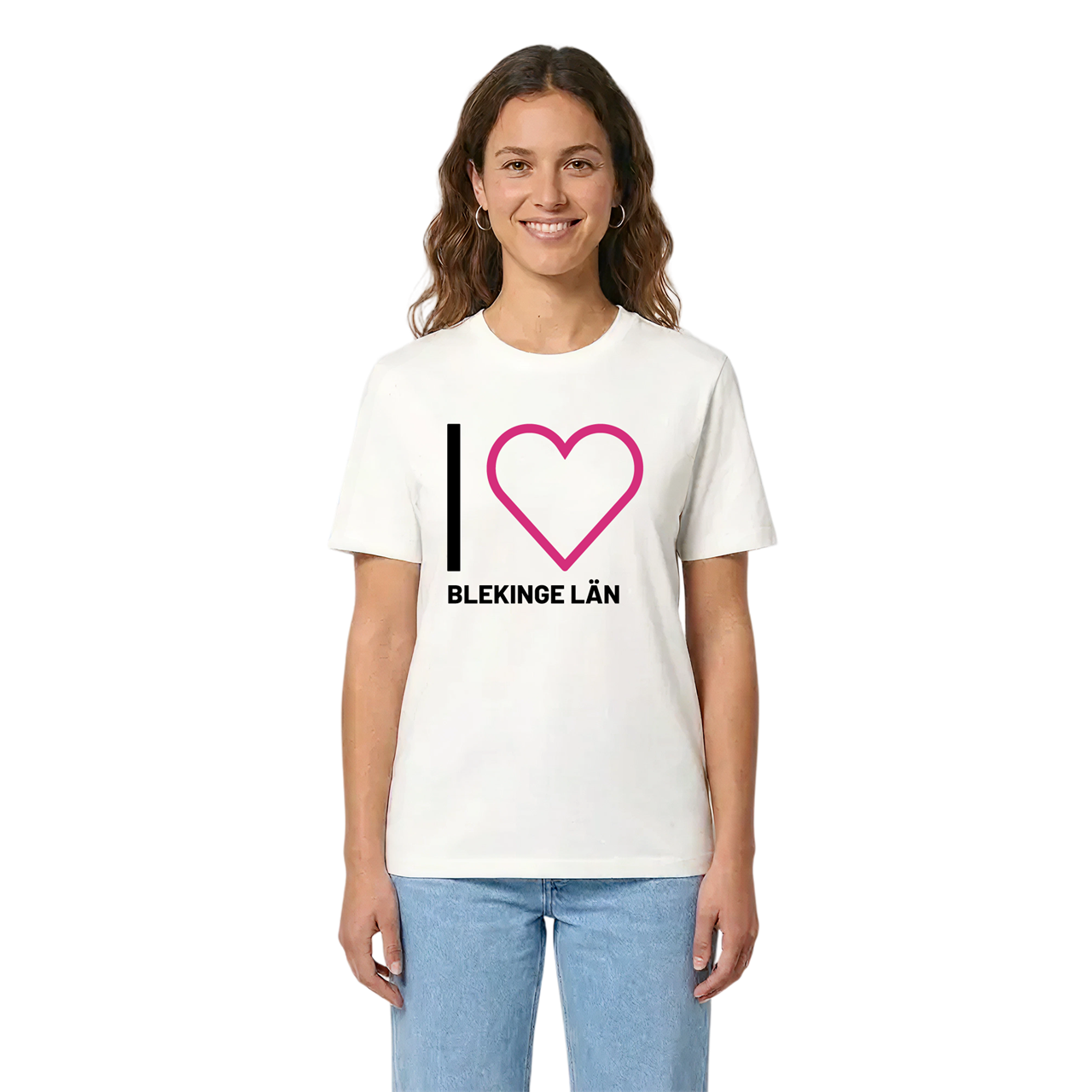 Jag älskar Blekinge län t-shirt stort tryck i miljö