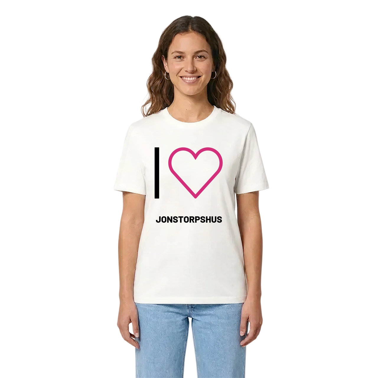 Jag älskar Jonstorpshus t-shirt stort tryck i miljö