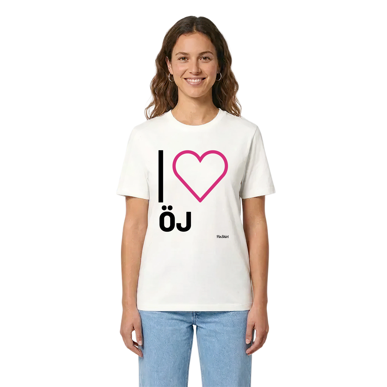 Jag älskar Öj t-shirt stort tryck i miljö