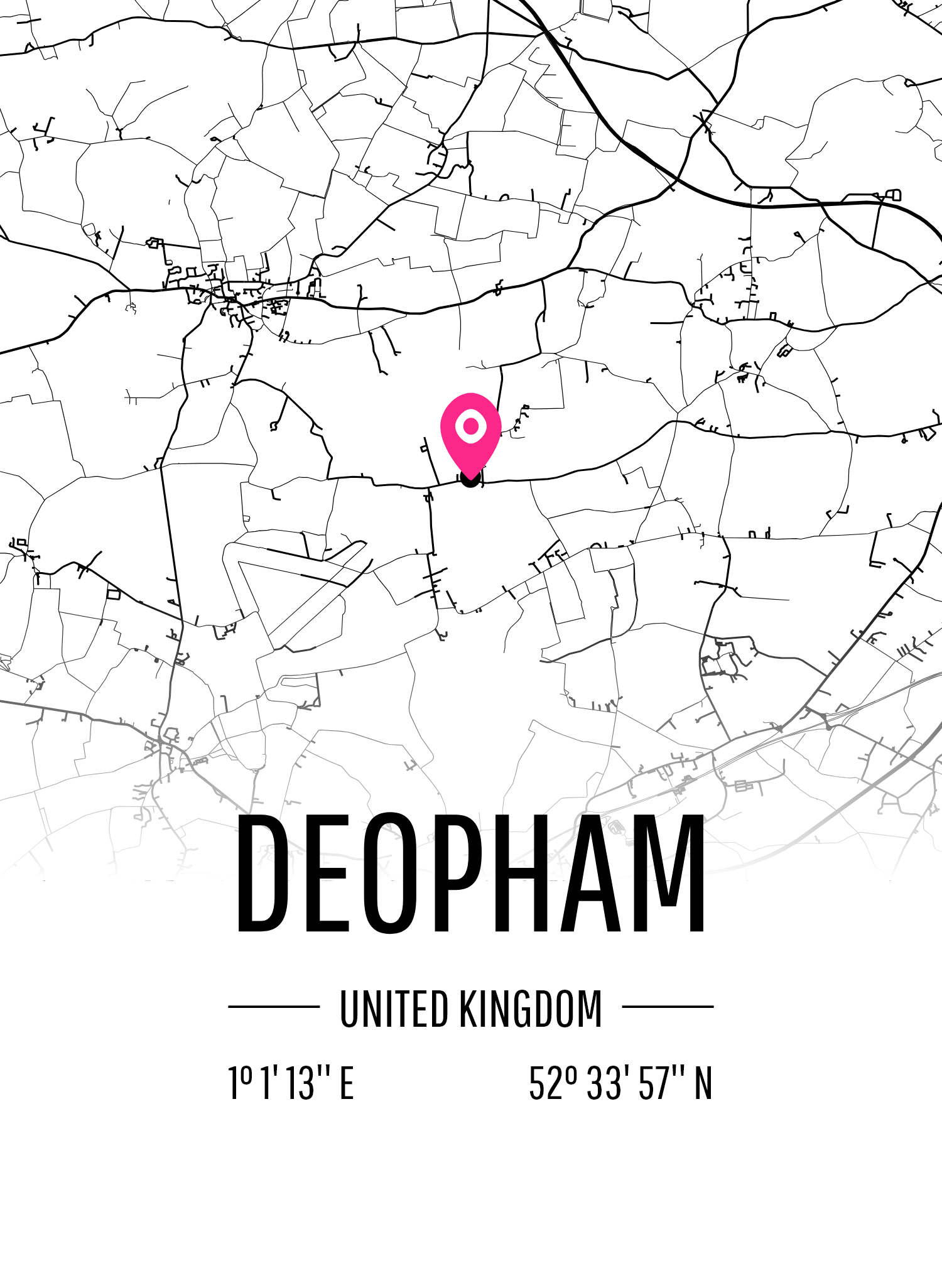 Karta över Deopham