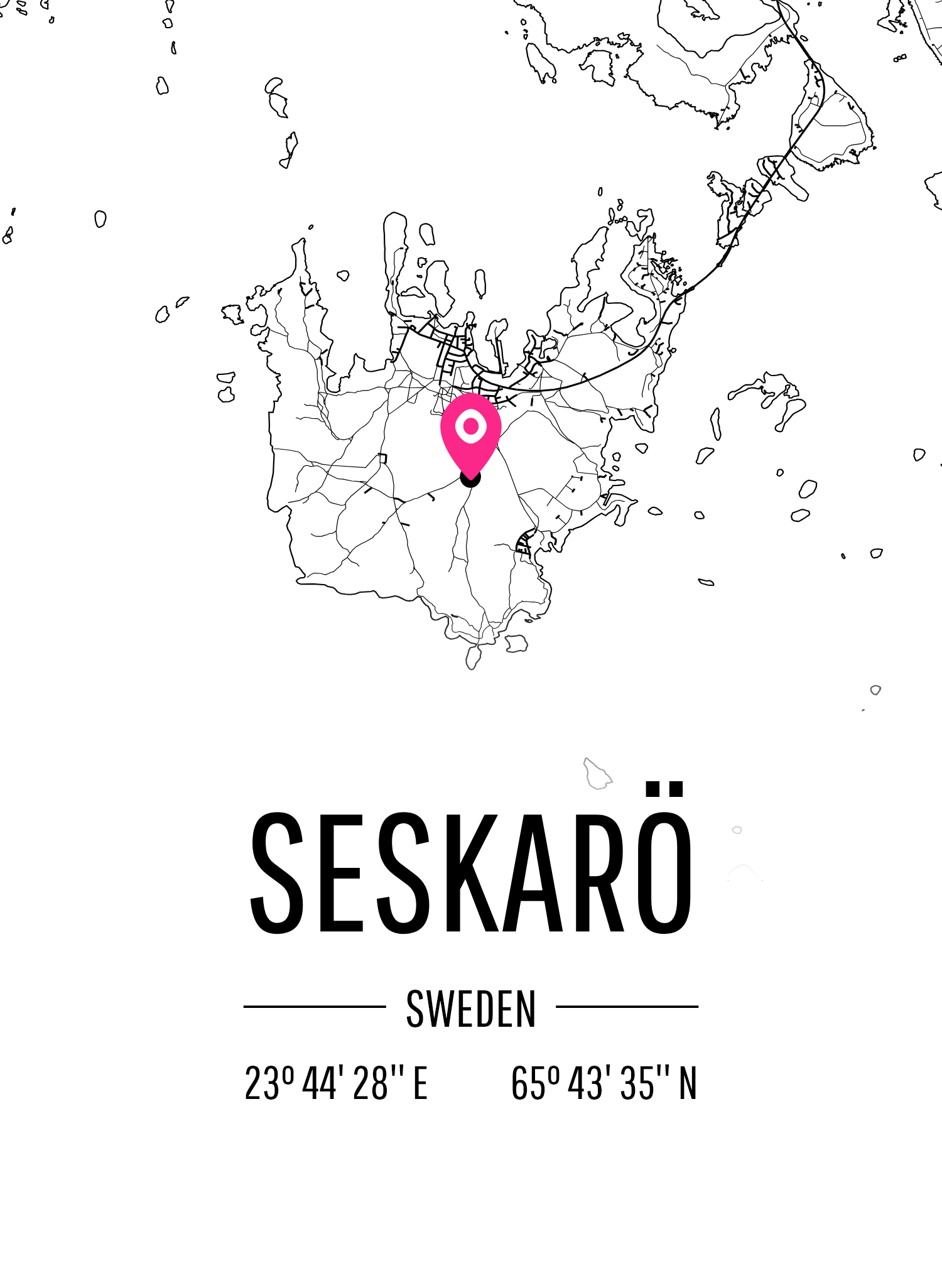 Karta över Seskarö