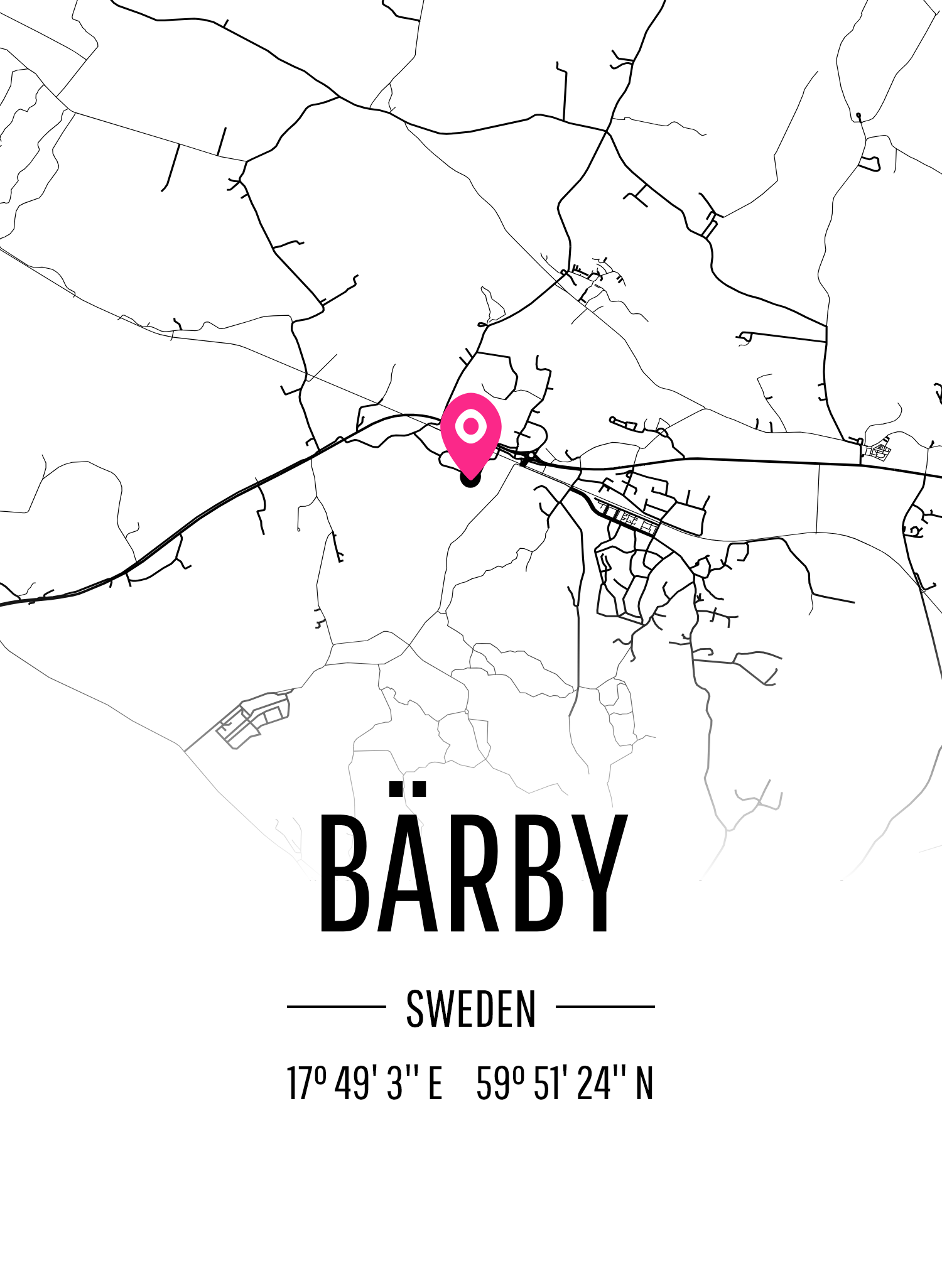 Karta över Bärby