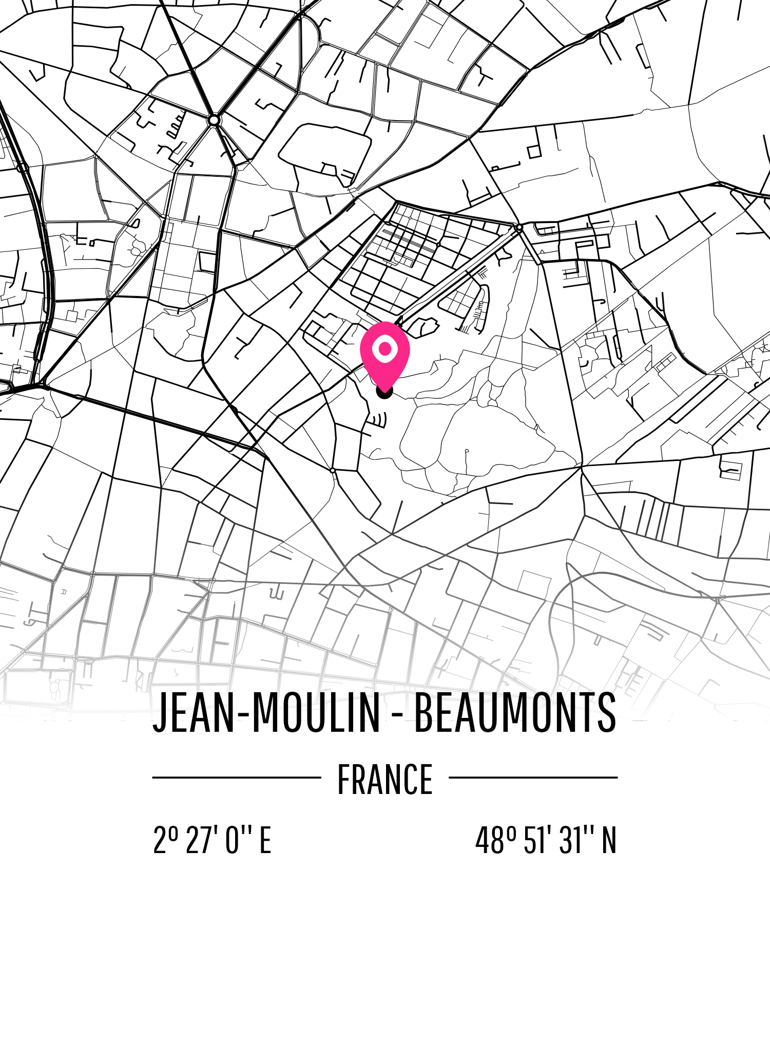 Map of Jean-Moulin - Beaumonts