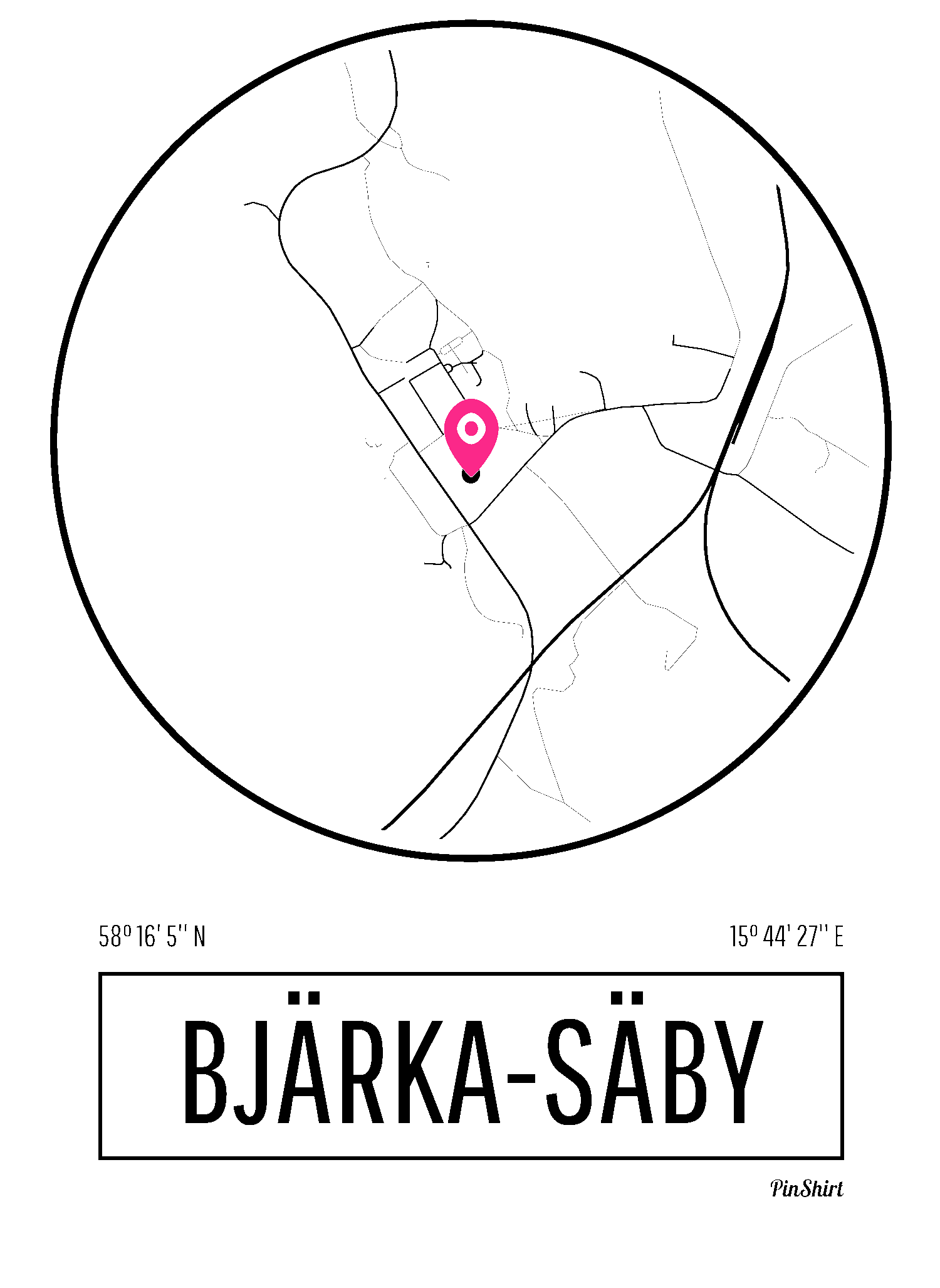 Karta över Bjärka-Säby
