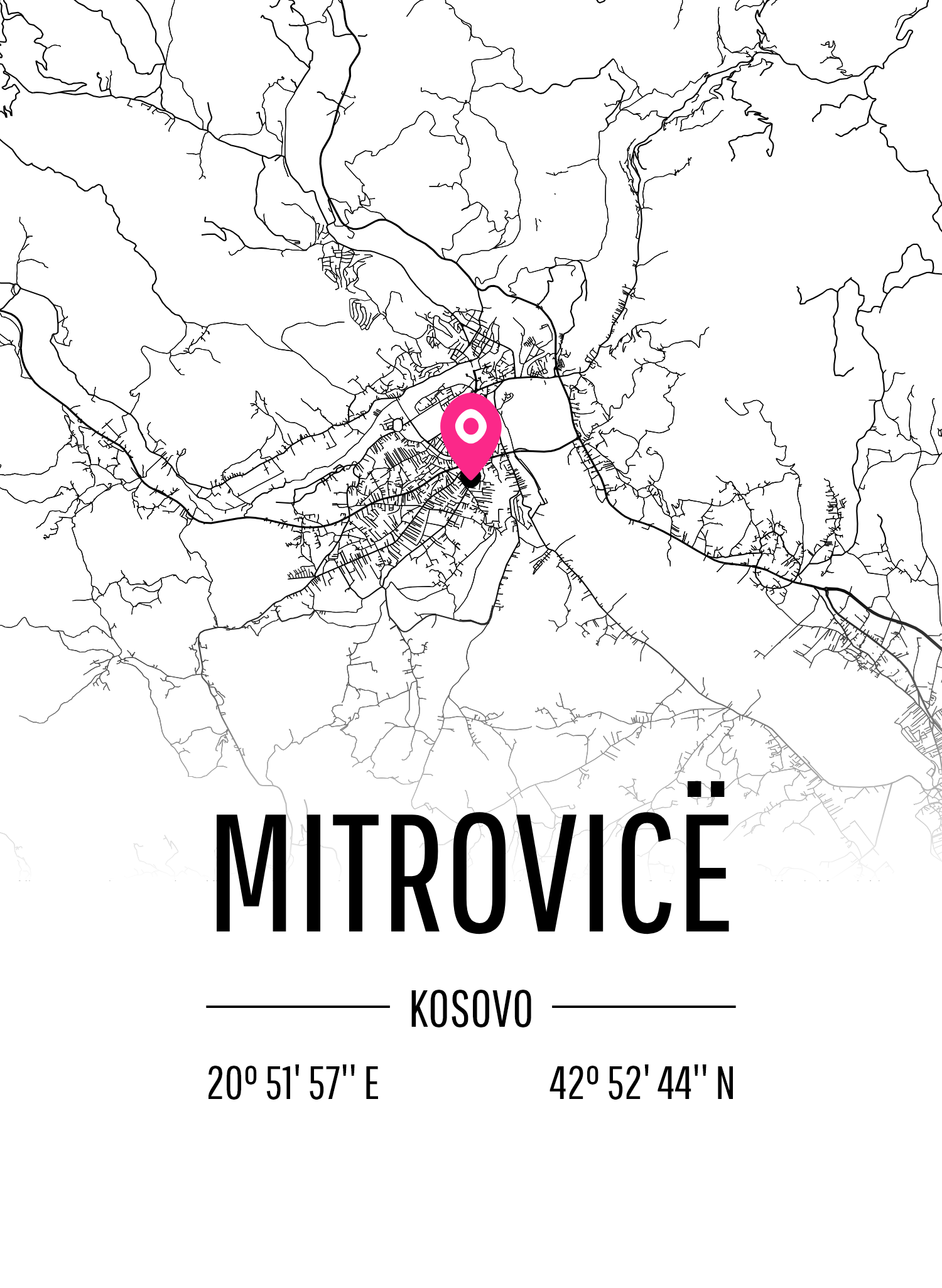 Karta över Mitrovicë