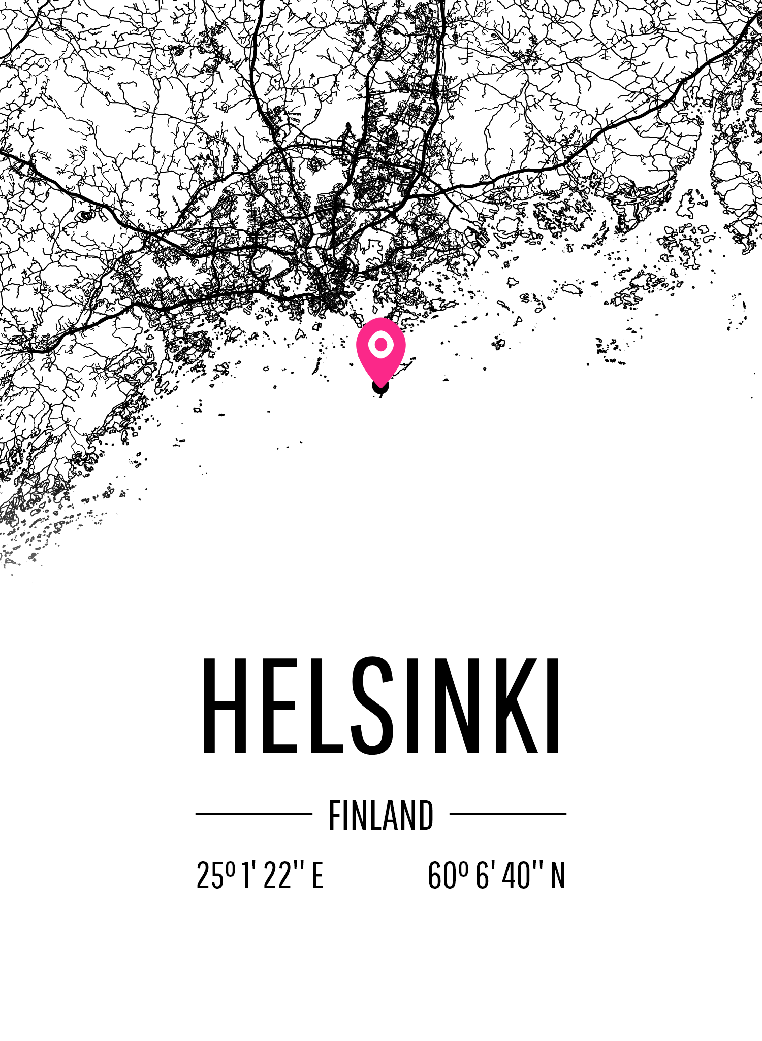 Karta över Helsinki