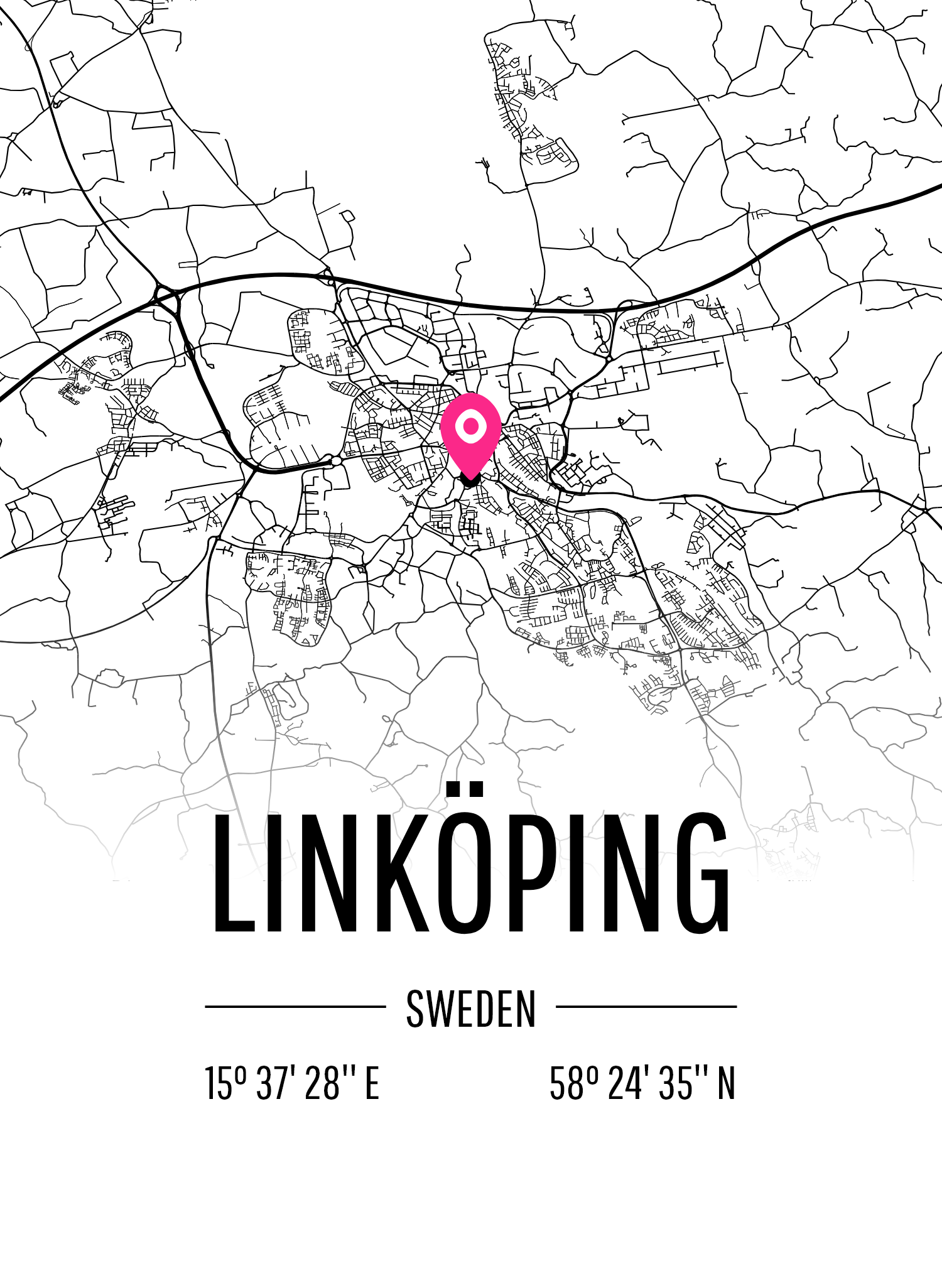 Karta över Linköping
