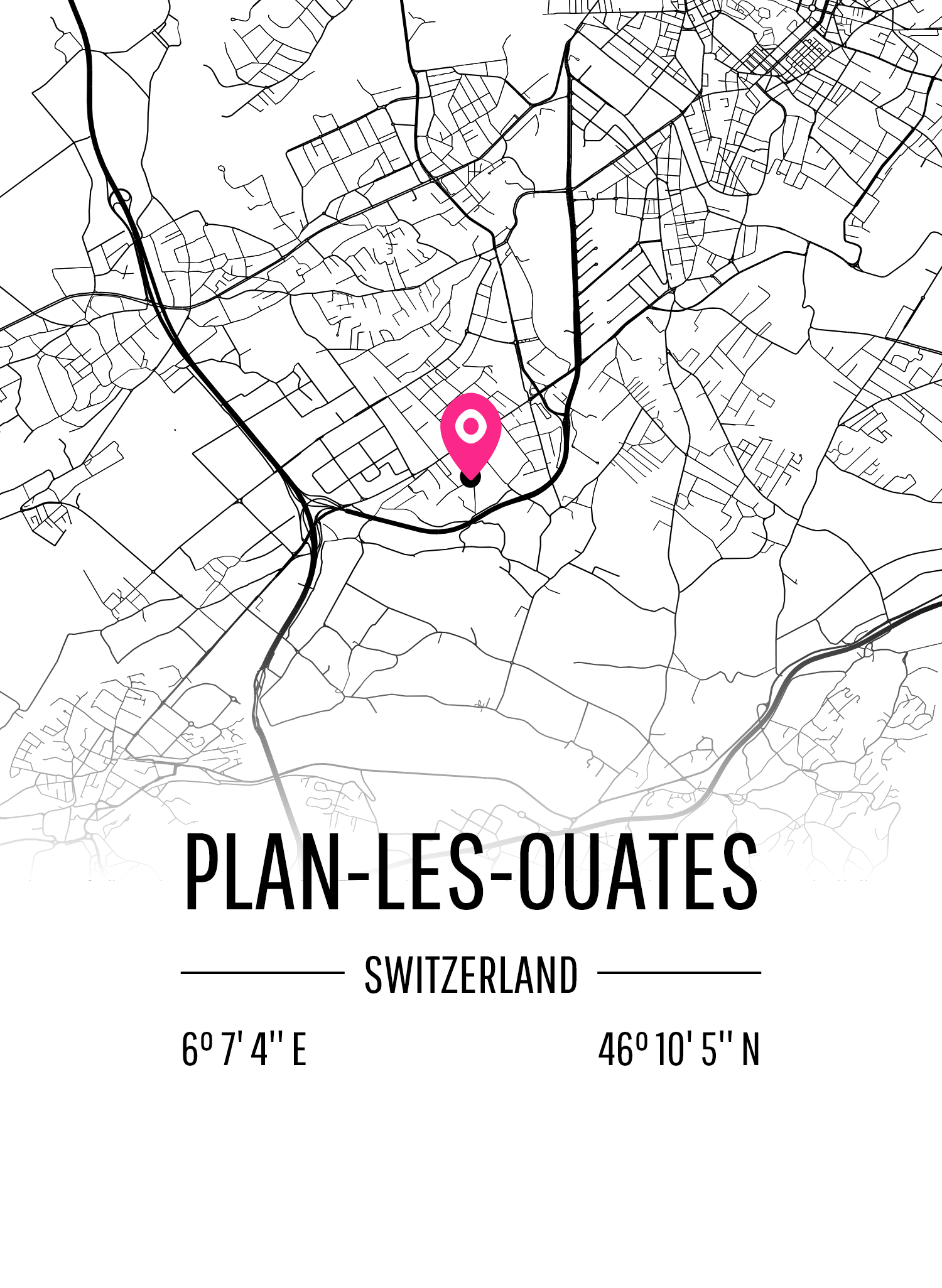 Karta över Plan-Les-Ouates