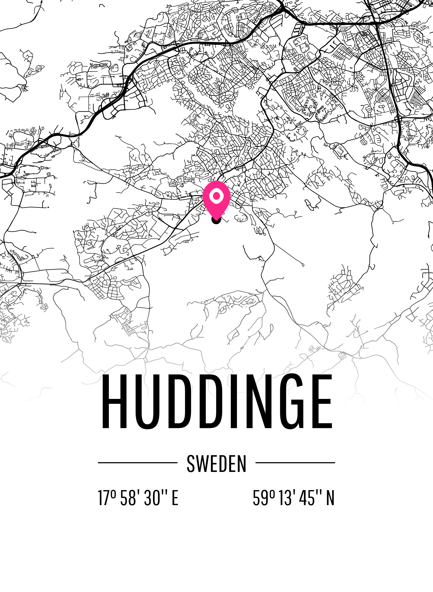 Karta över Huddinge