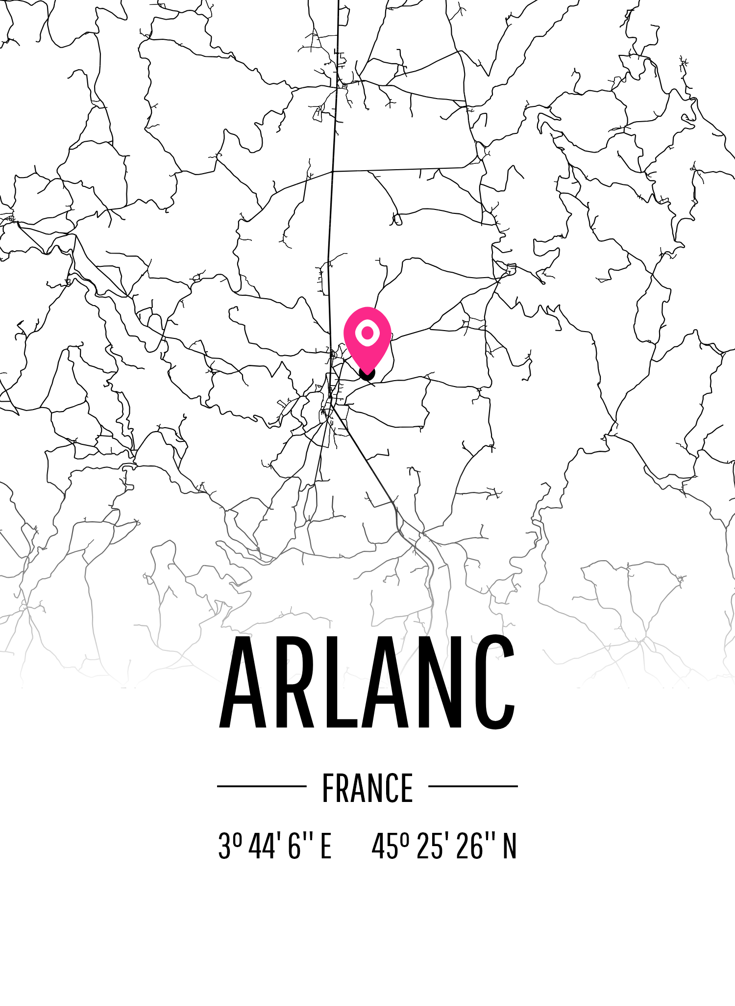 Karta över Arlanc