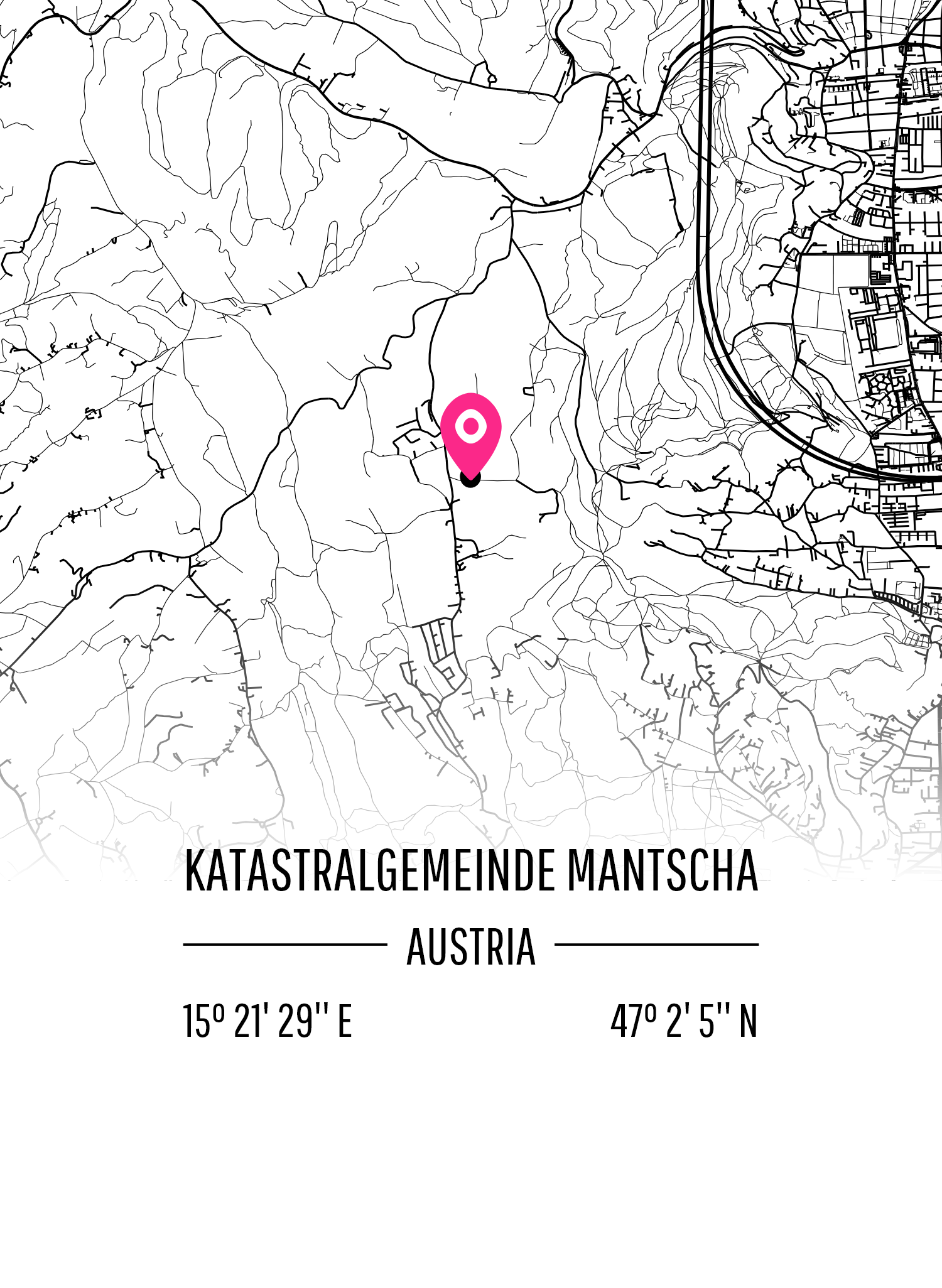 Map of Katastralgemeinde Mantscha