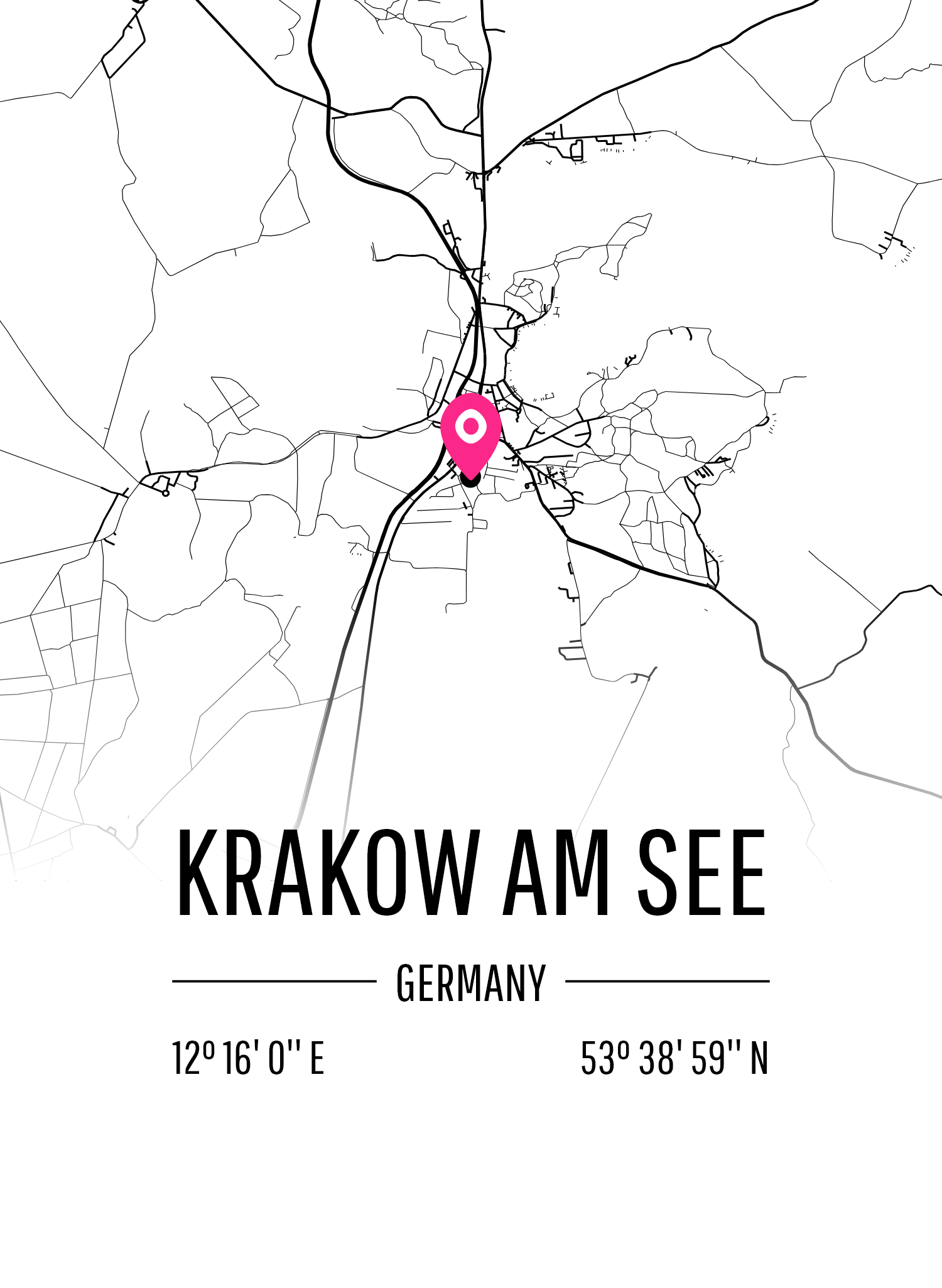 Map of Krakow Am See