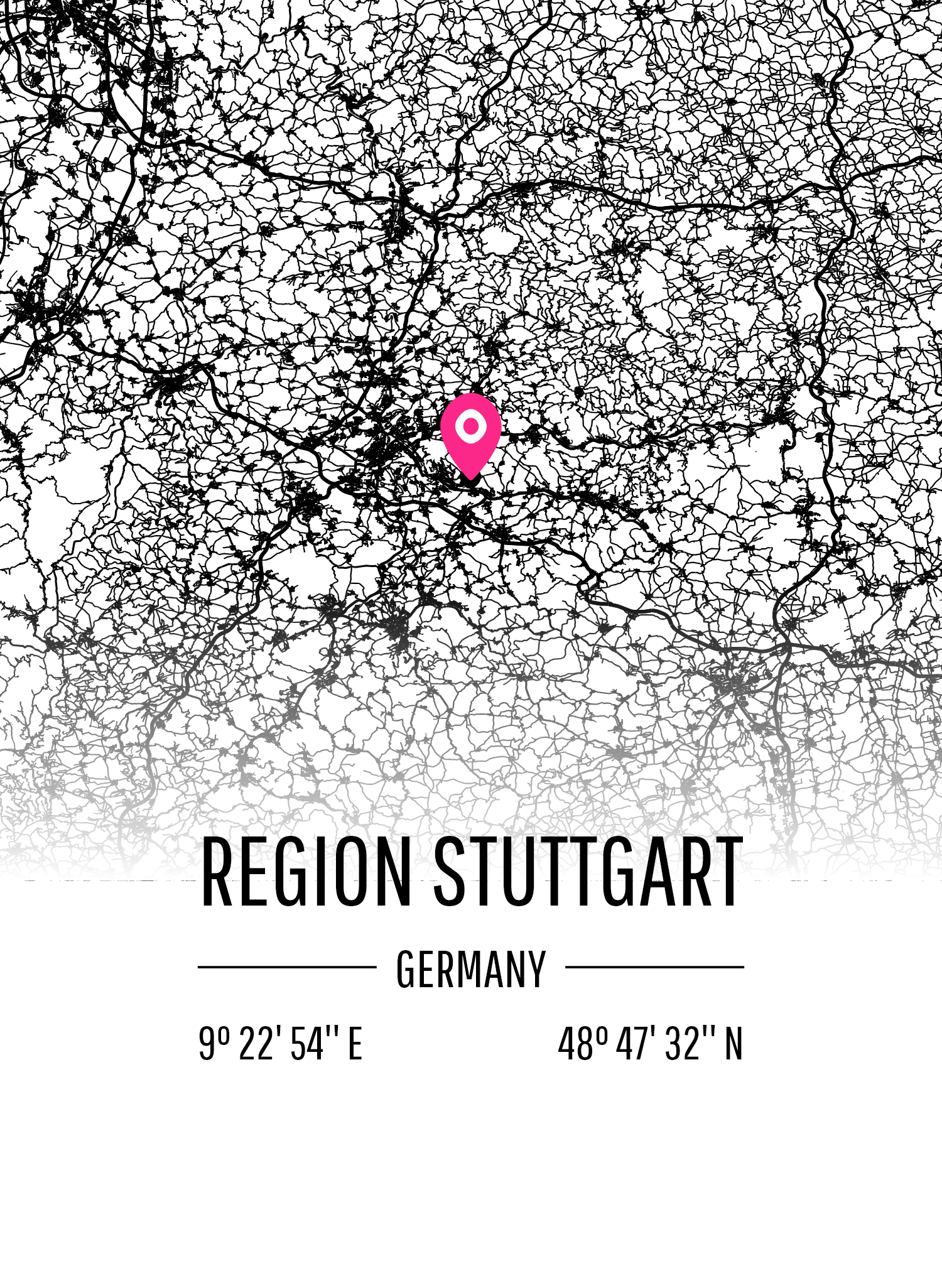 Karta över Region Stuttgart