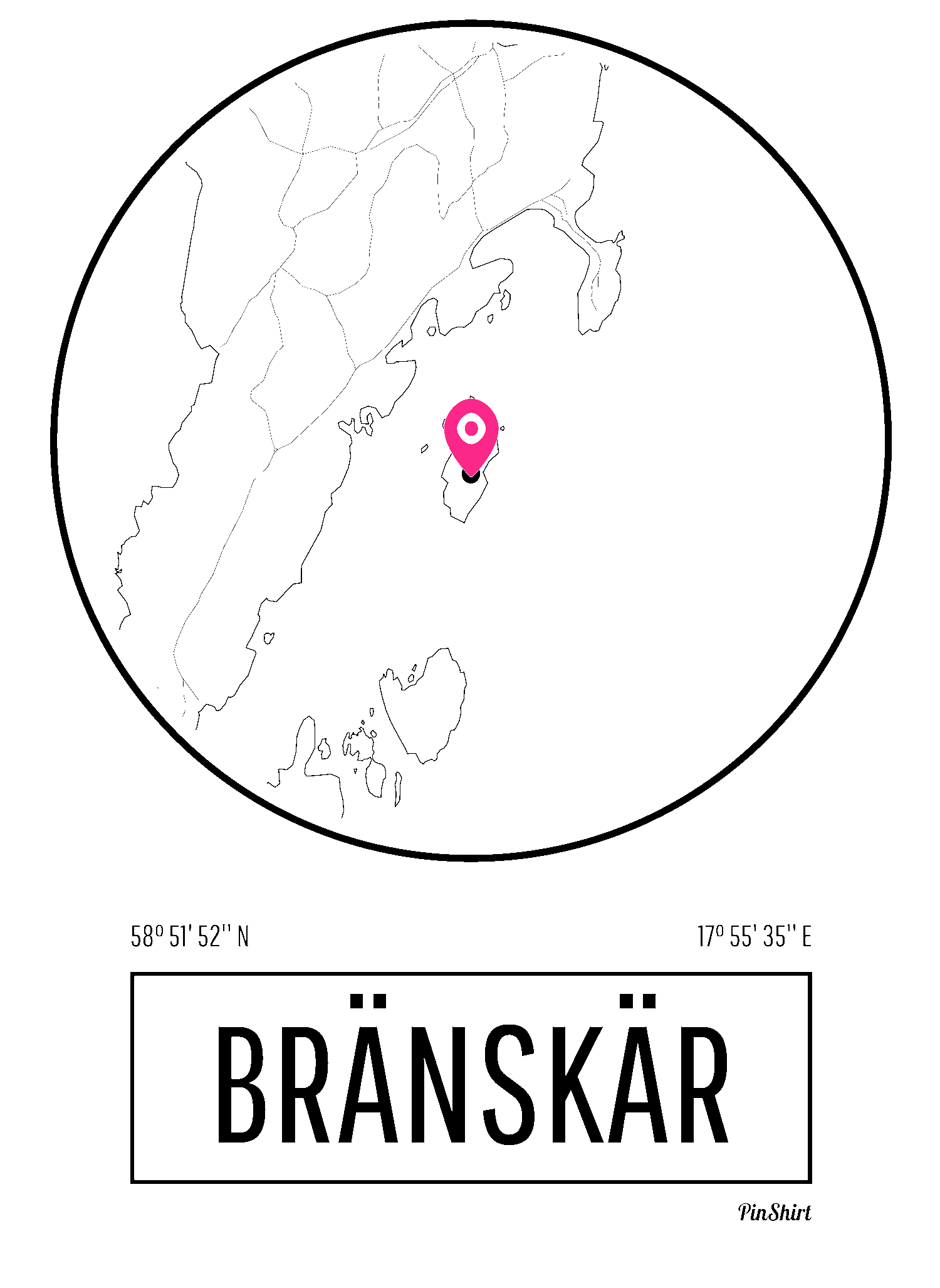 Karta över Bränskär