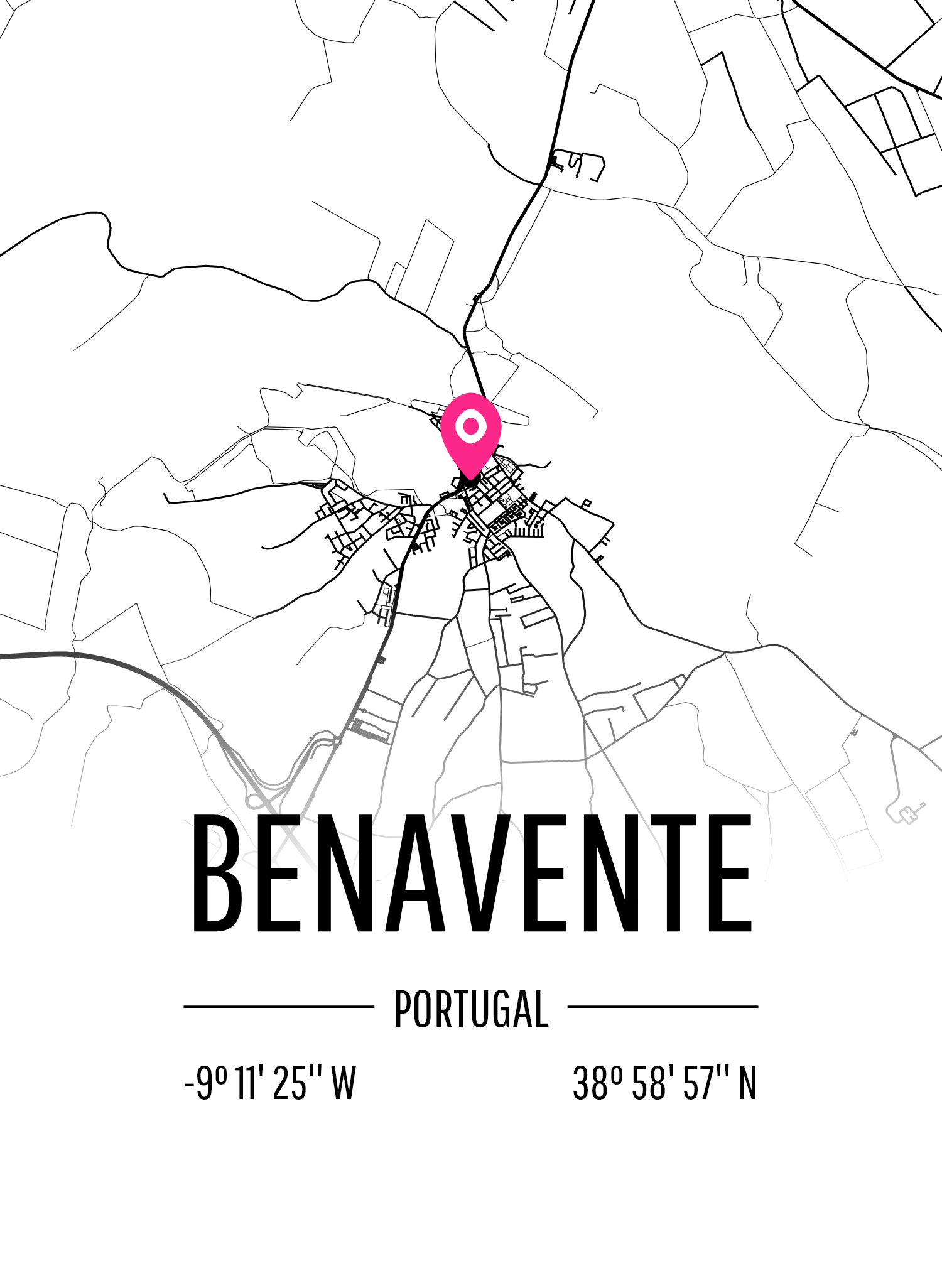 Karta över Benavente