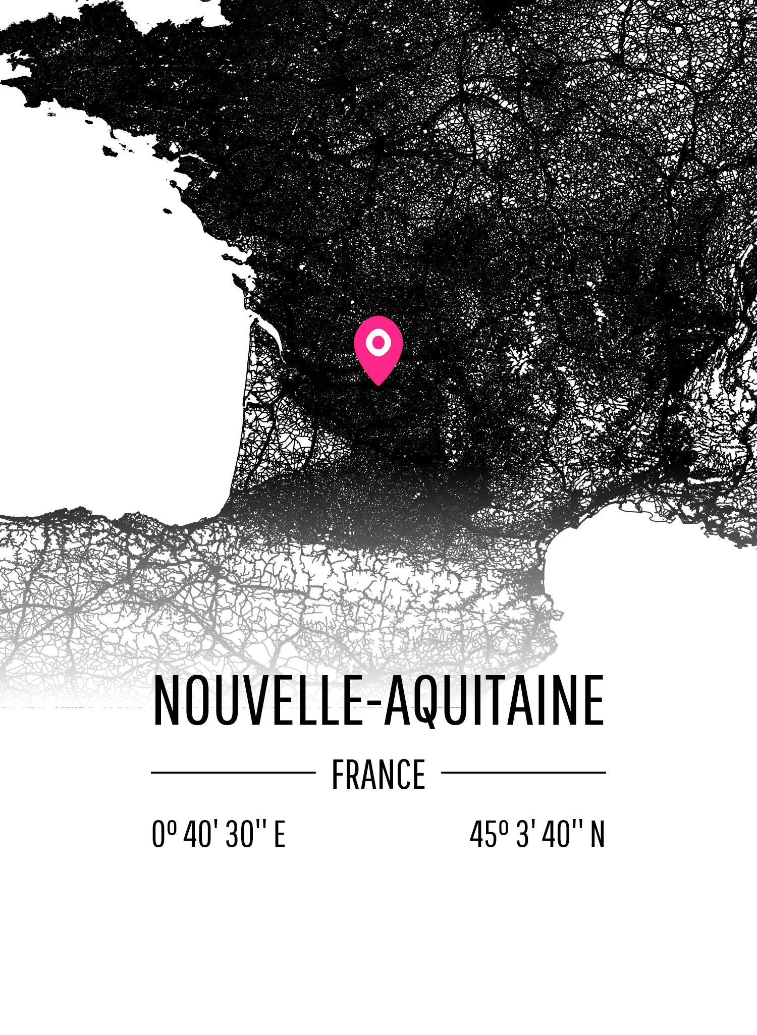 Map of Nouvelle-Aquitaine