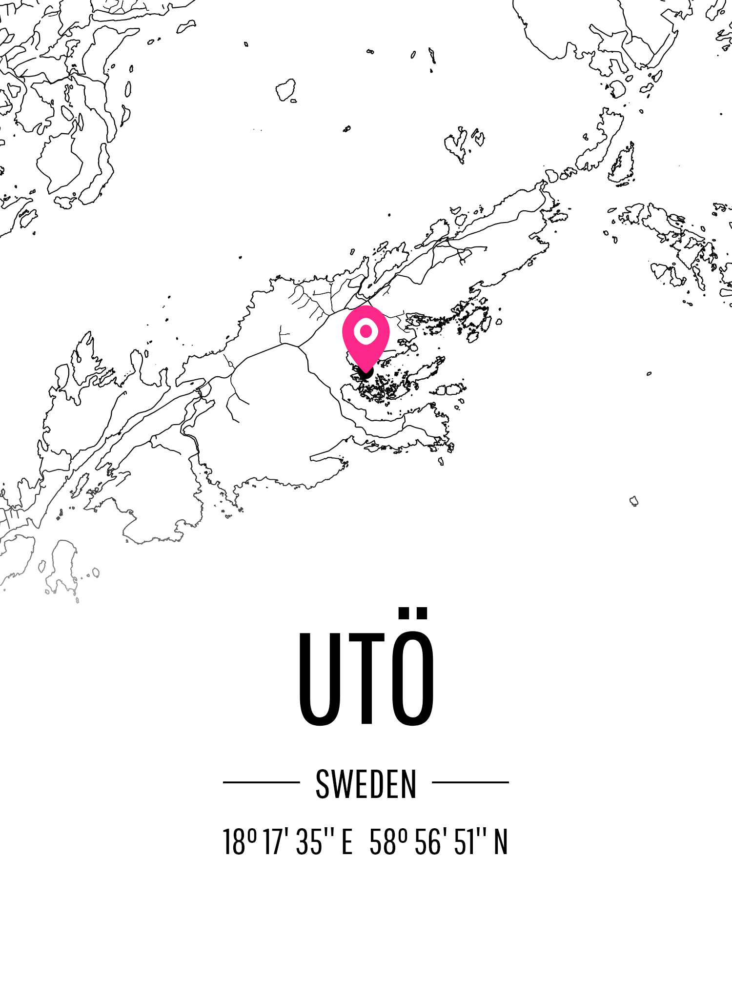 Karta över Utö