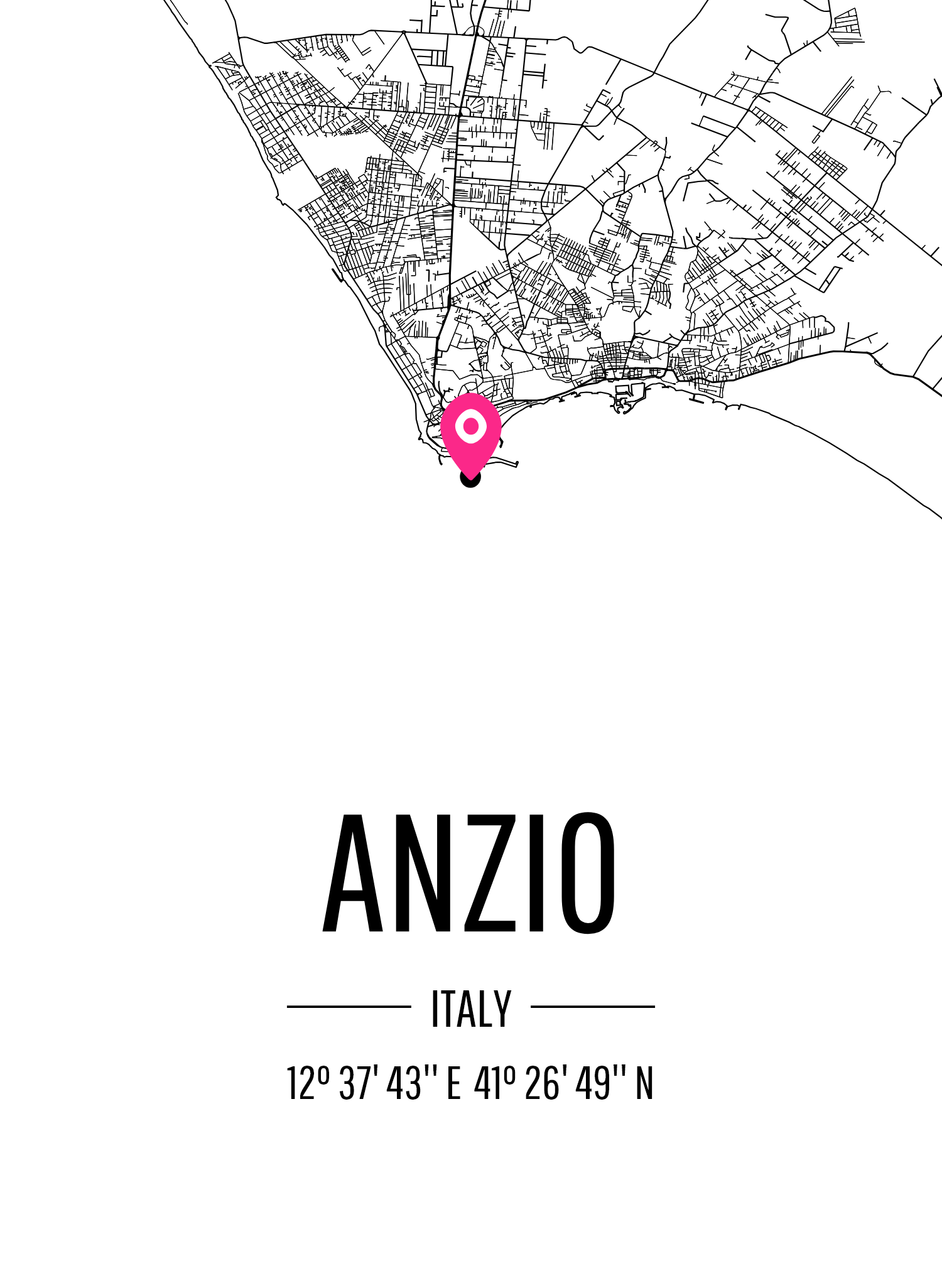 Karta över Anzio