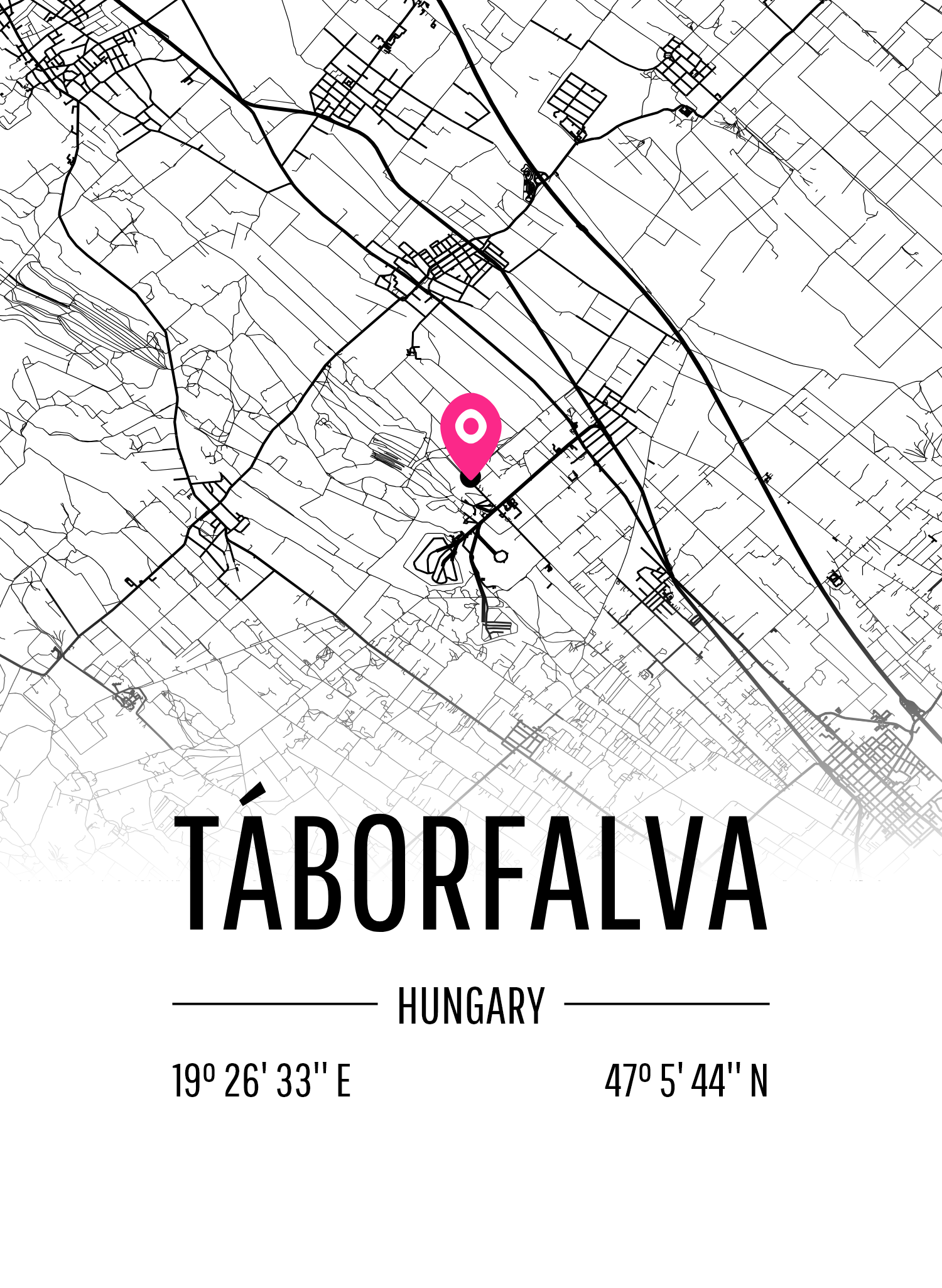 Map of Táborfalva