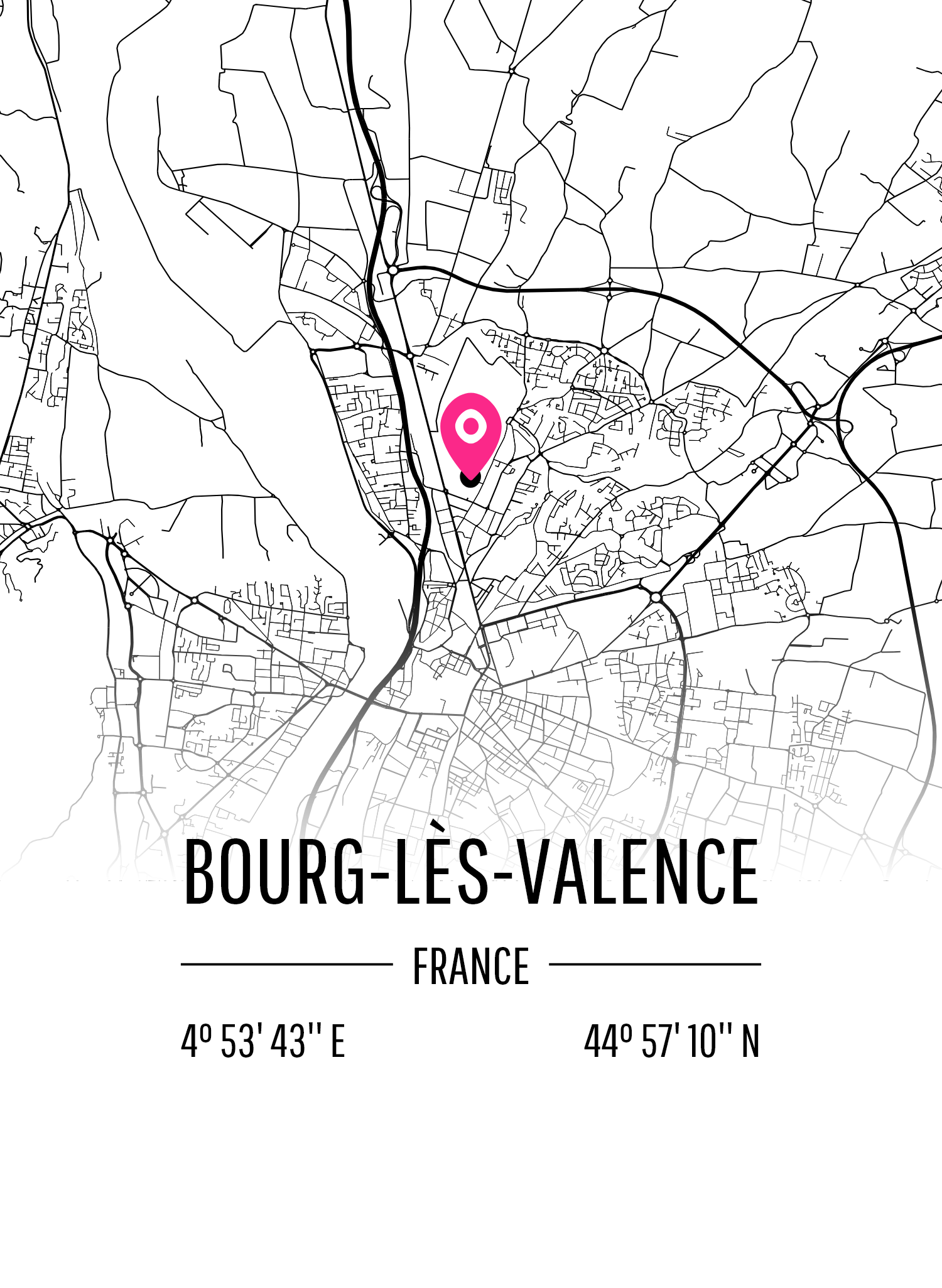 Karta över Bourg-Lès-Valence