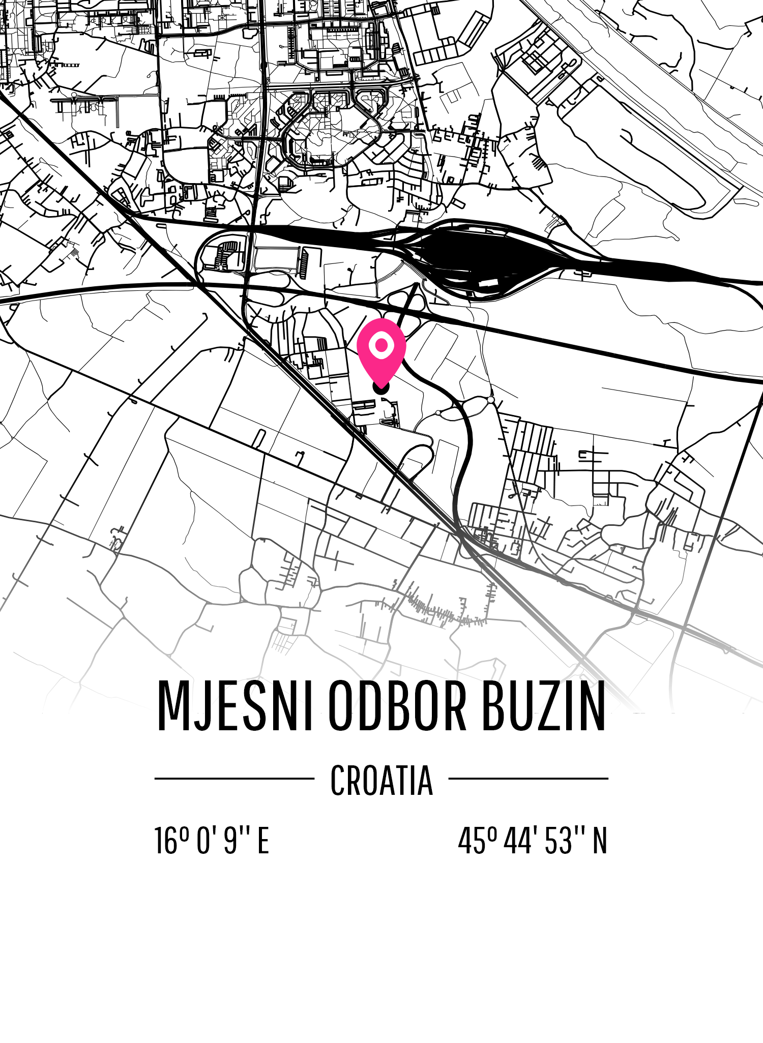 Map of Mjesni Odbor Buzin