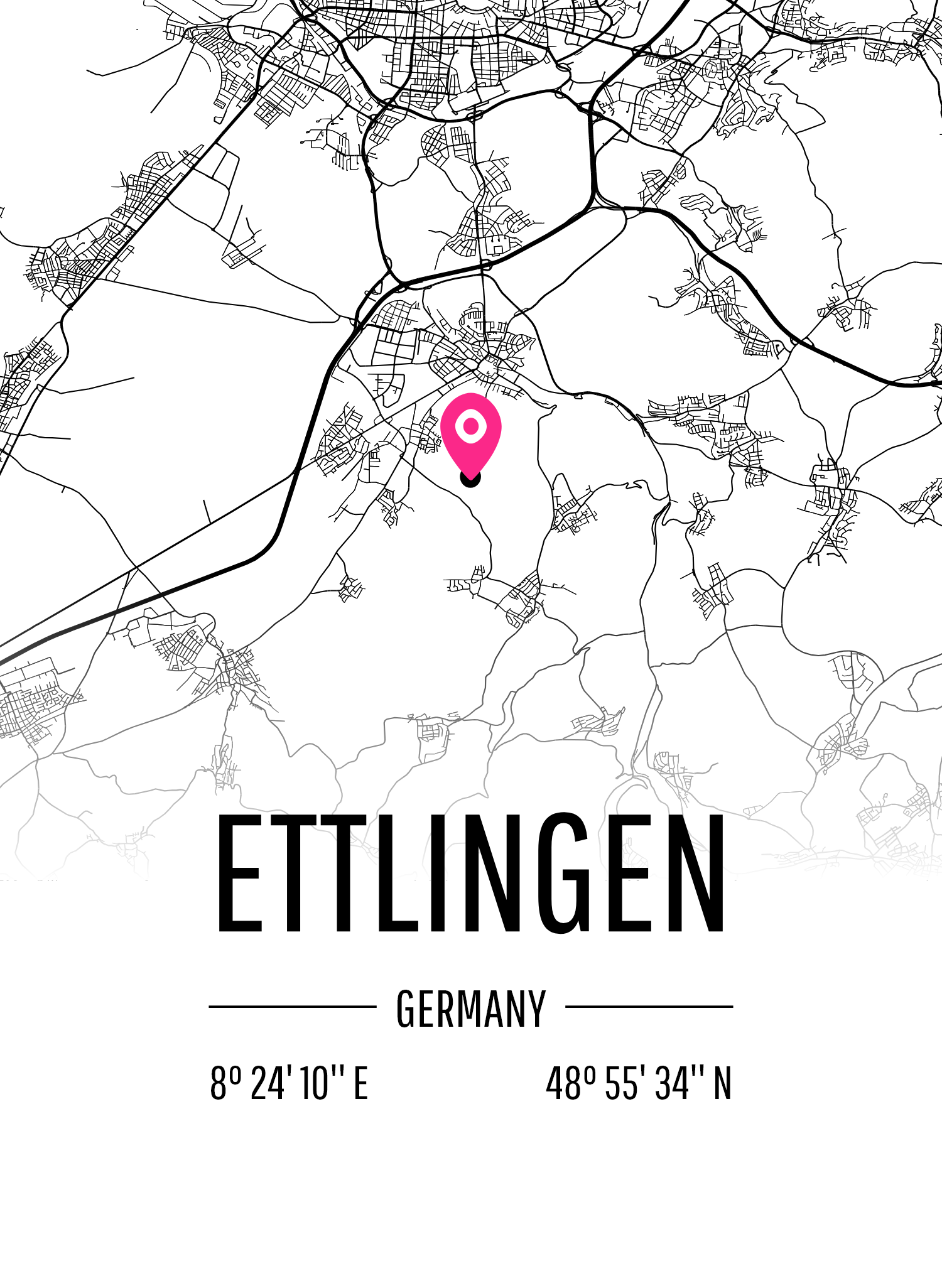 Karta över Ettlingen