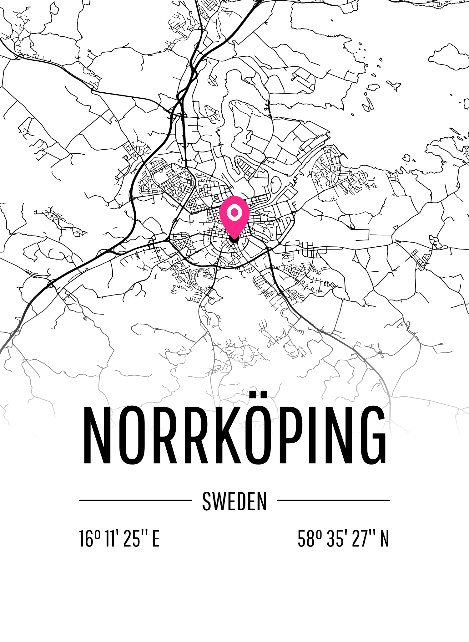 Karta över Norrköping