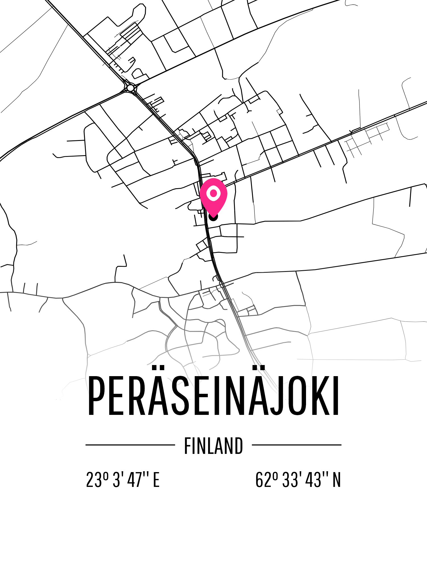 Karta över Peräseinäjoki
