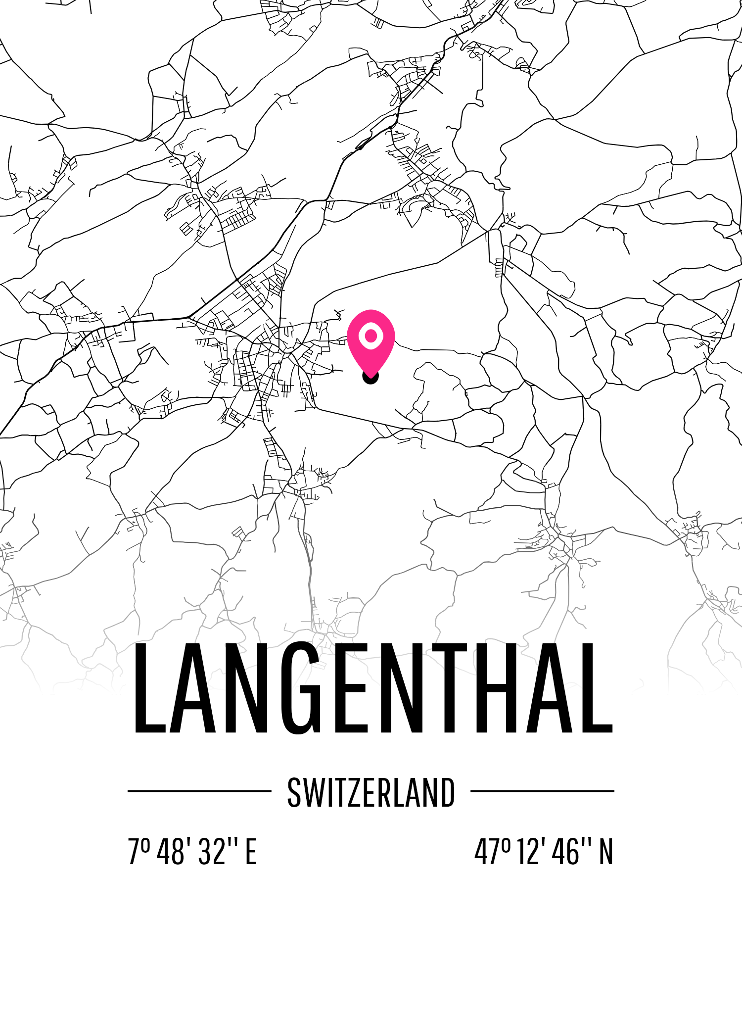 Karta över Langenthal
