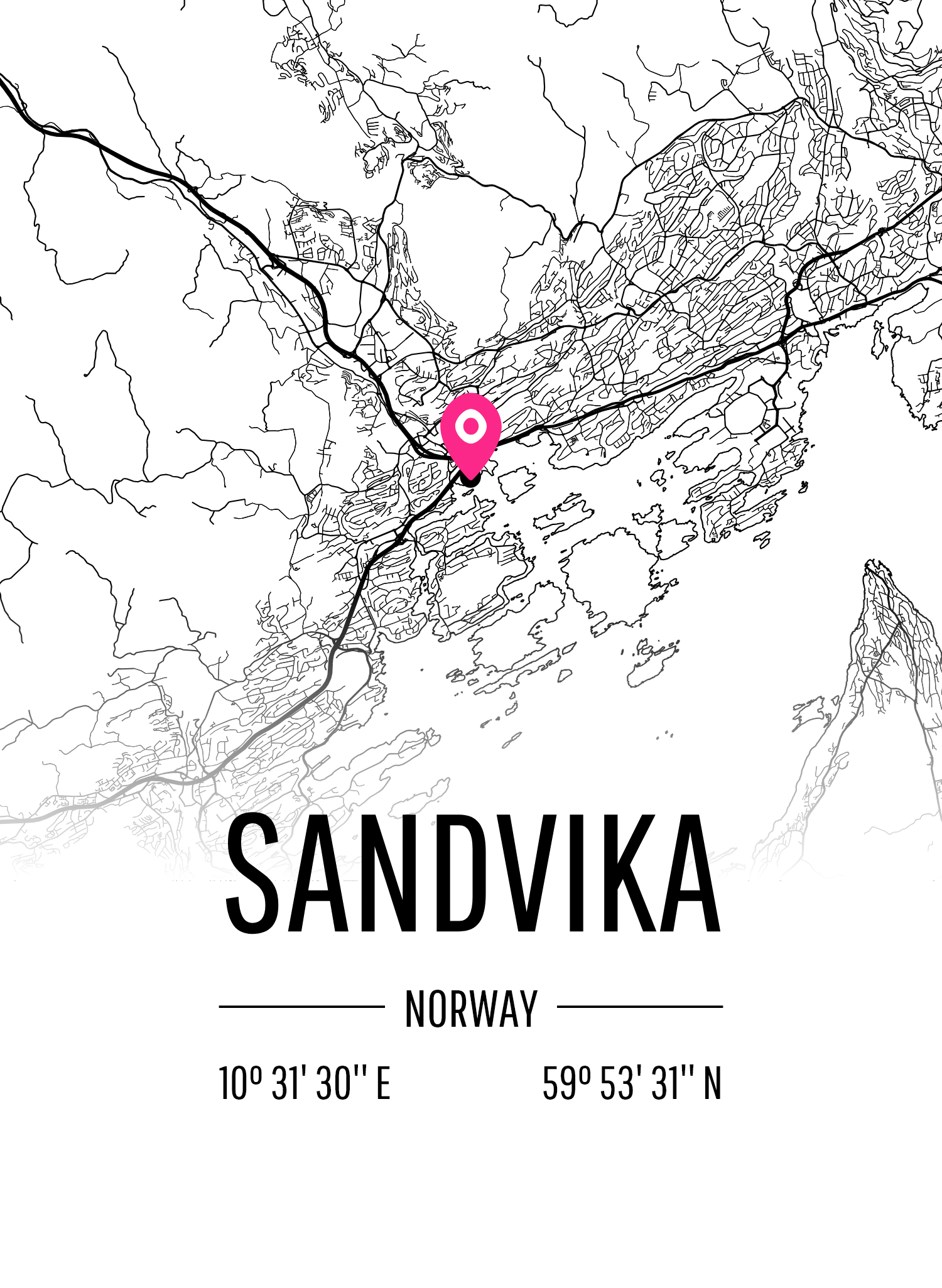 Karta över Sandvika