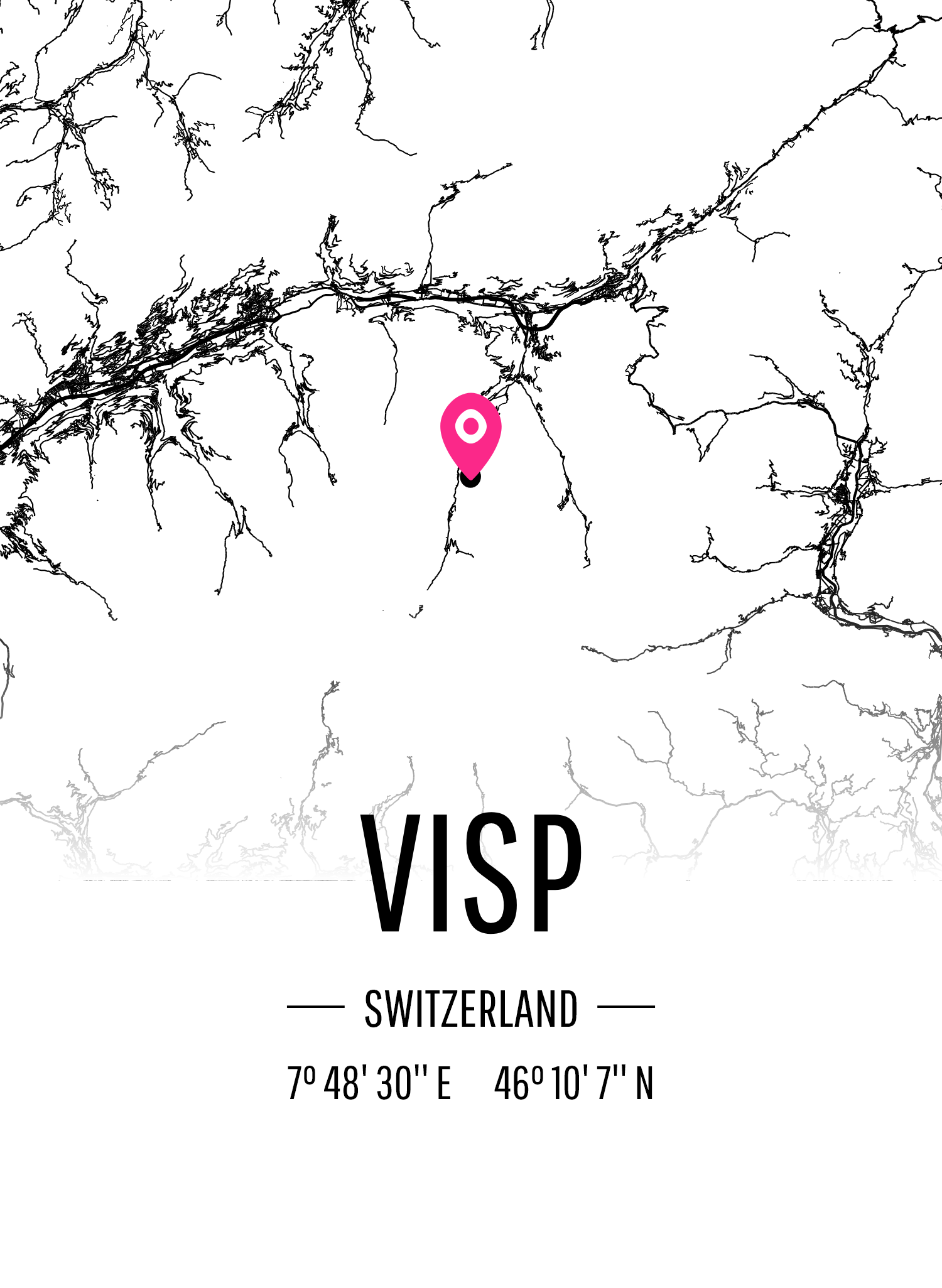 Karta över Visp
