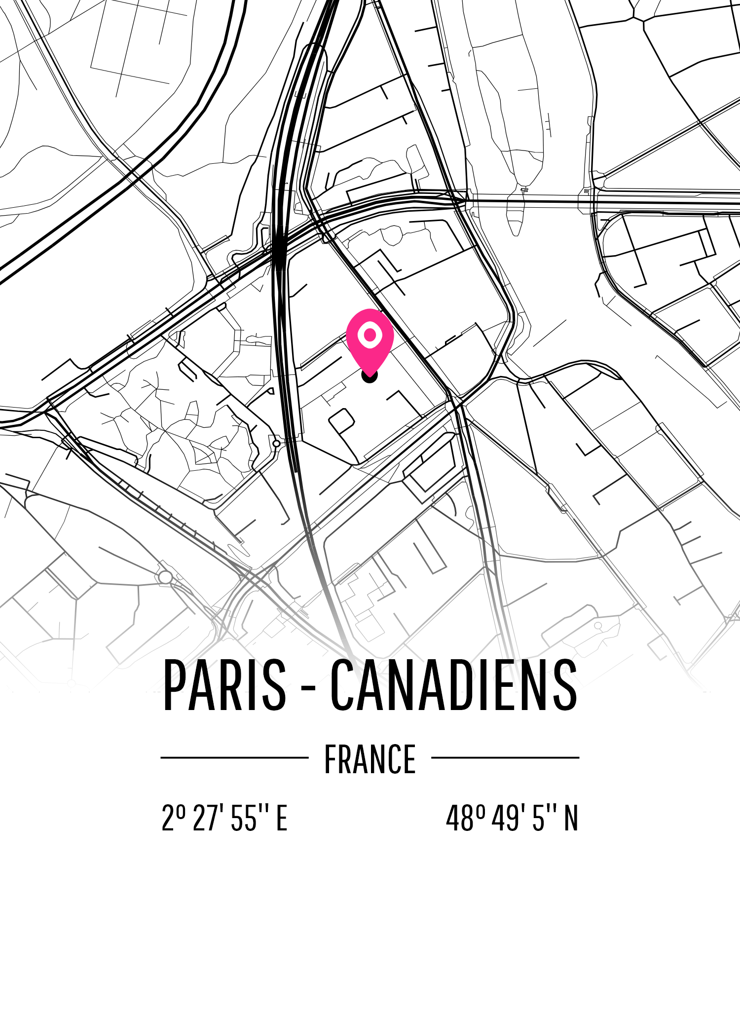 Karta över Paris - Canadiens