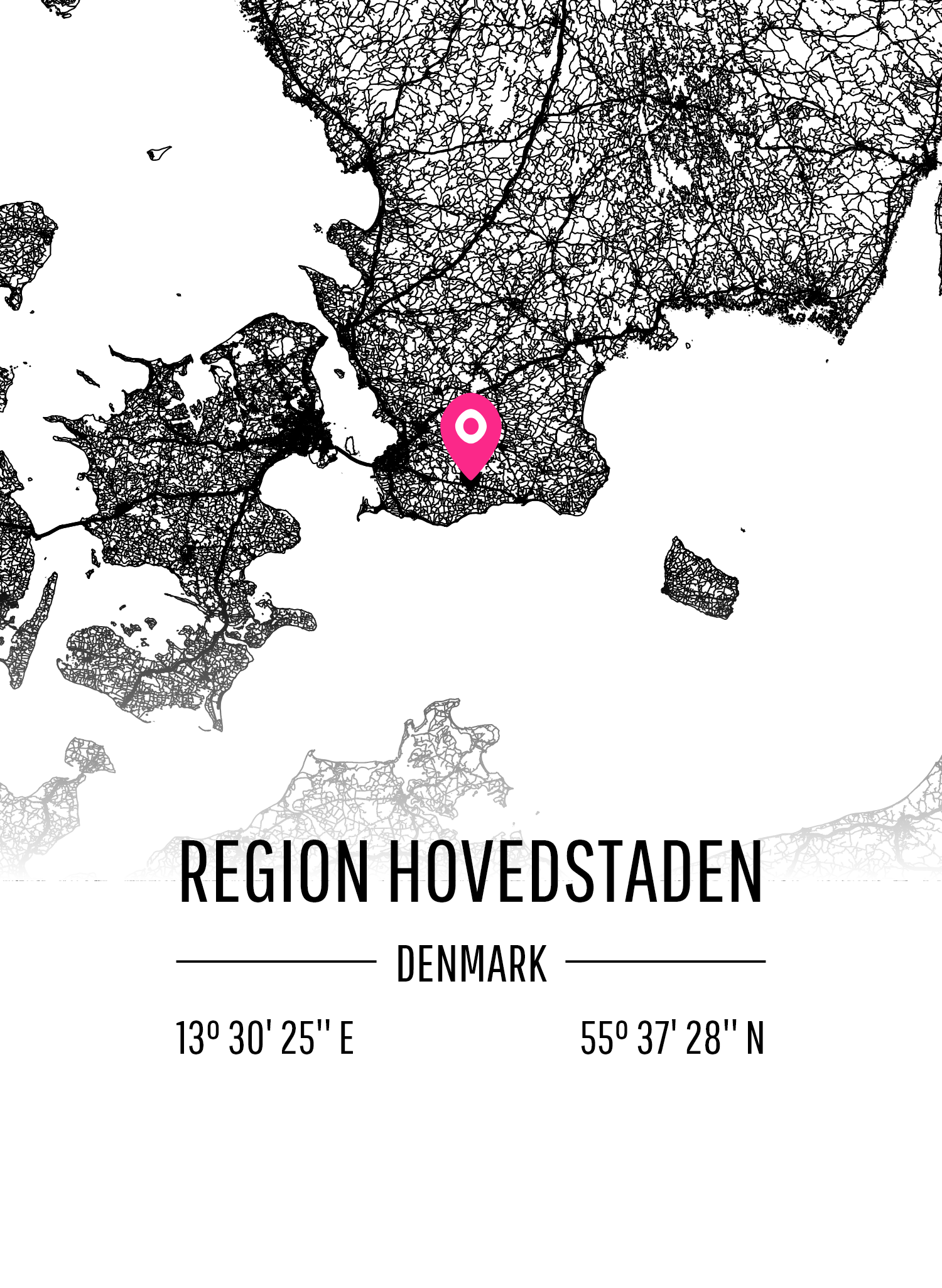Map of Region Hovedstaden