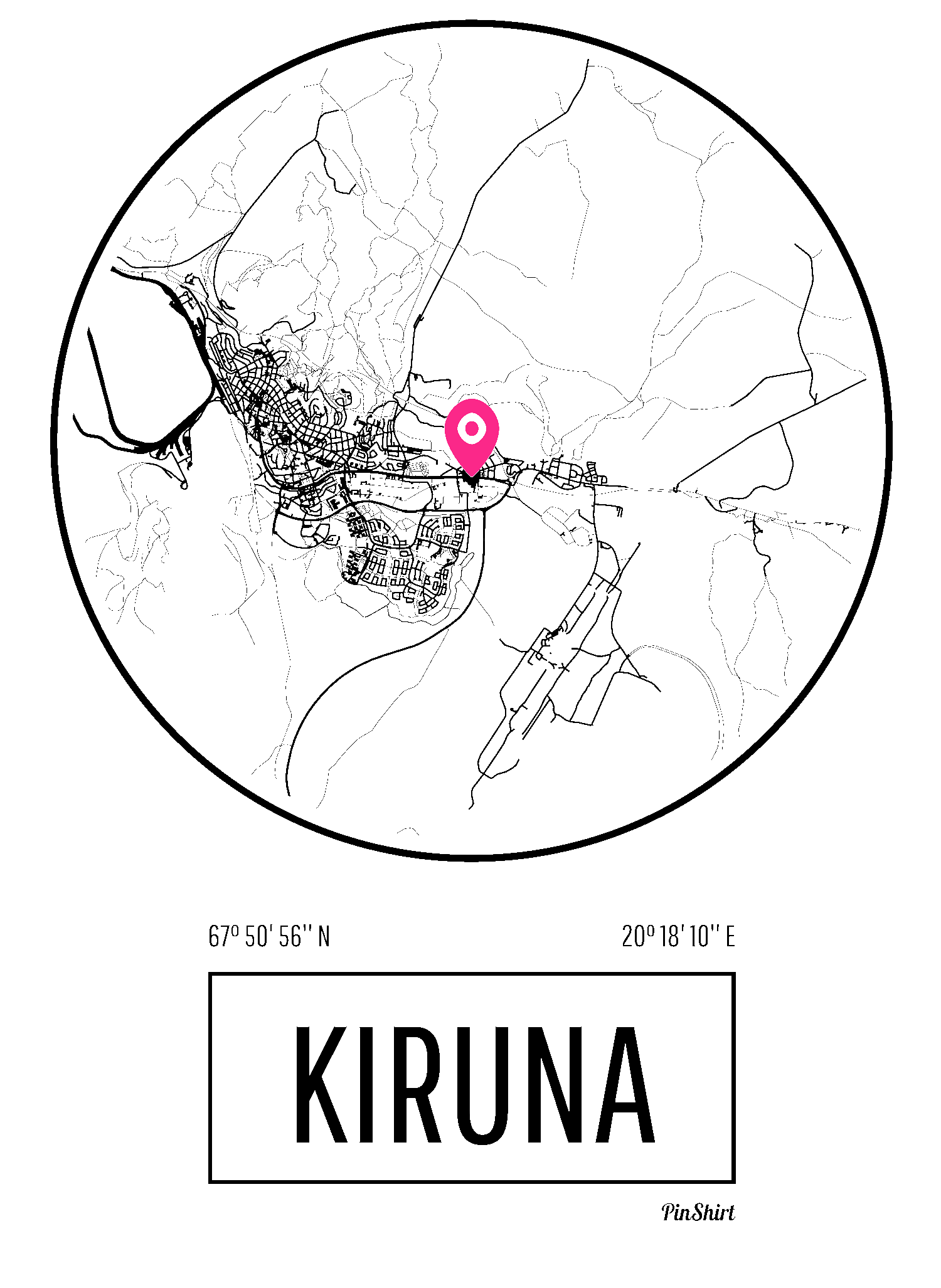 Karta över Kiruna