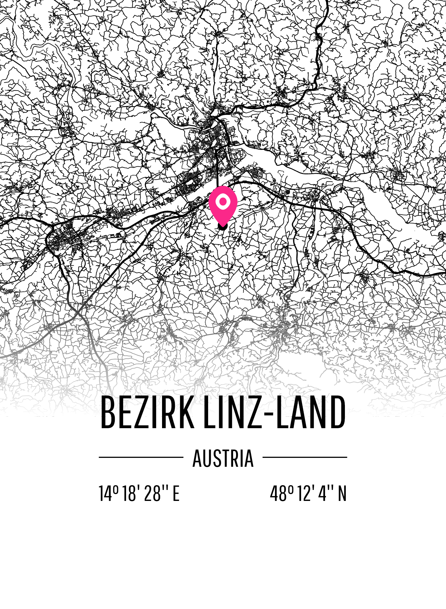 Map of Bezirk Linz-Land