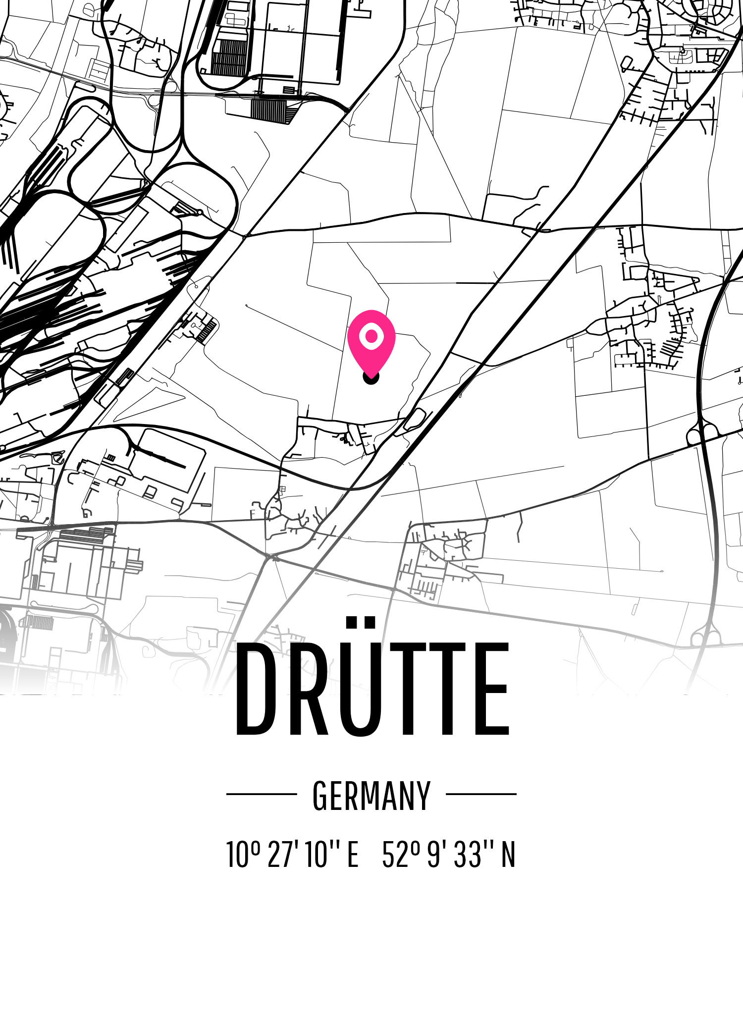Karta över Drütte