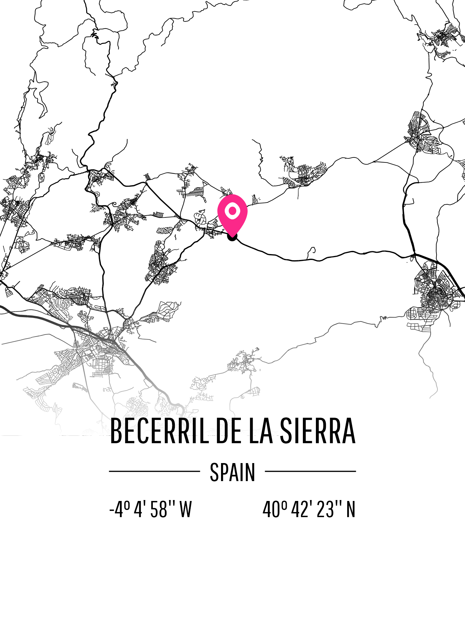Map of Becerril De La Sierra
