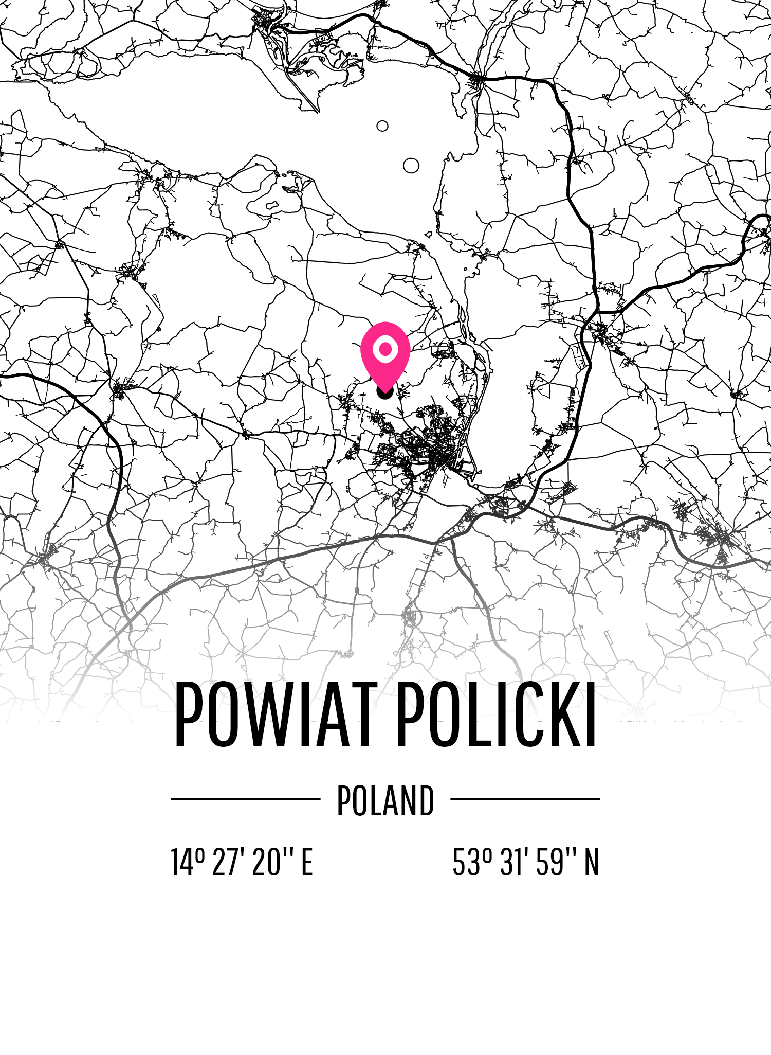 Karta över Powiat Policki